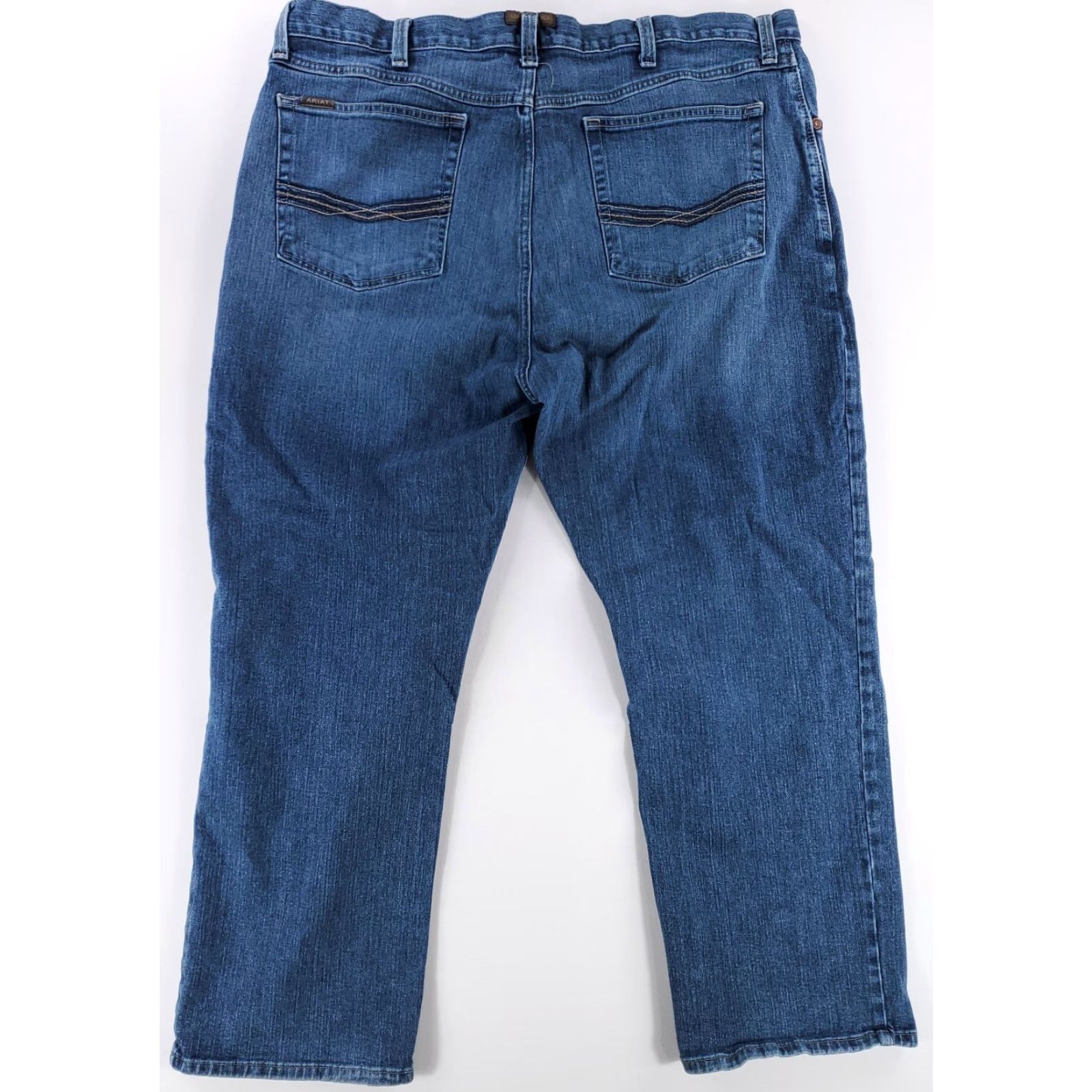 Ariat Ariat Jeans Bootcut Mens 42 Regular Inseam 29 Blue Legacy M4 Relaxed Boot Cut Blue Jeans Mens 42 x 30 (42 x 29 Actual) Size US 42 / EU 58 - 3 Thumbnail
