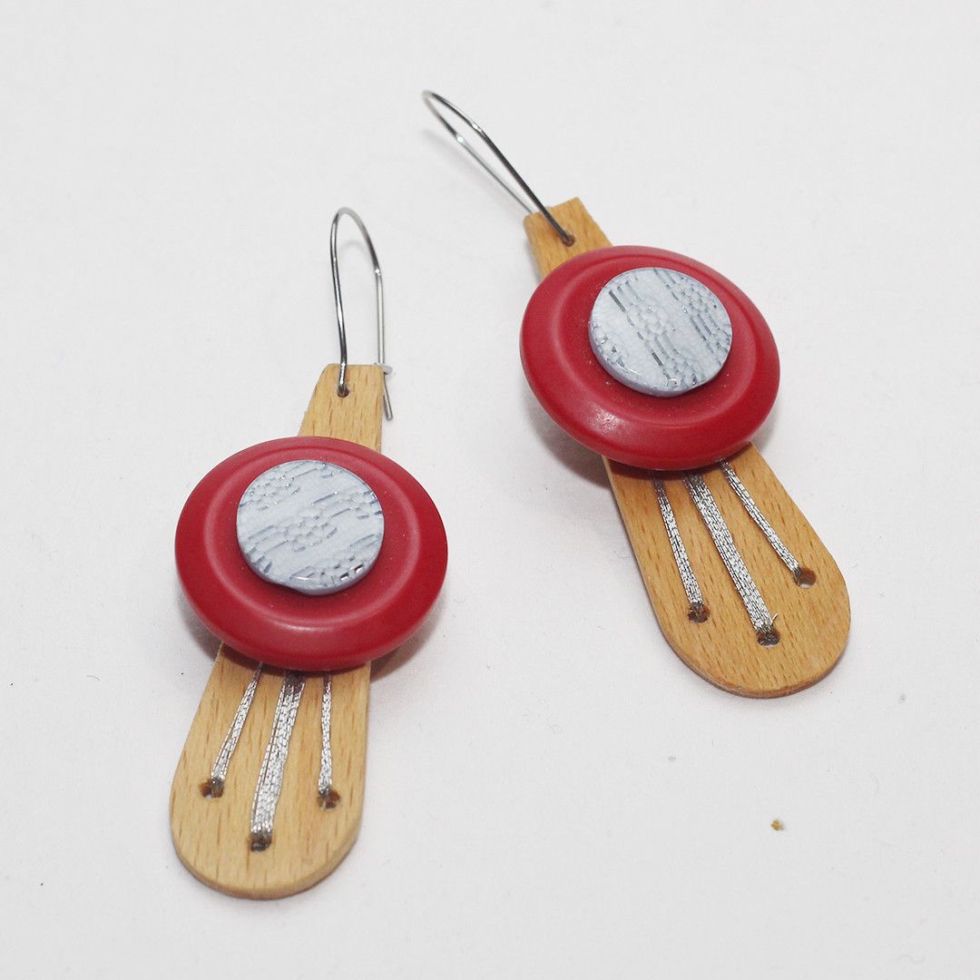 Designer Wooden Earrings | Handmade in Berlin x YUNTA Size ONE SIZE - 1 Thumbnail