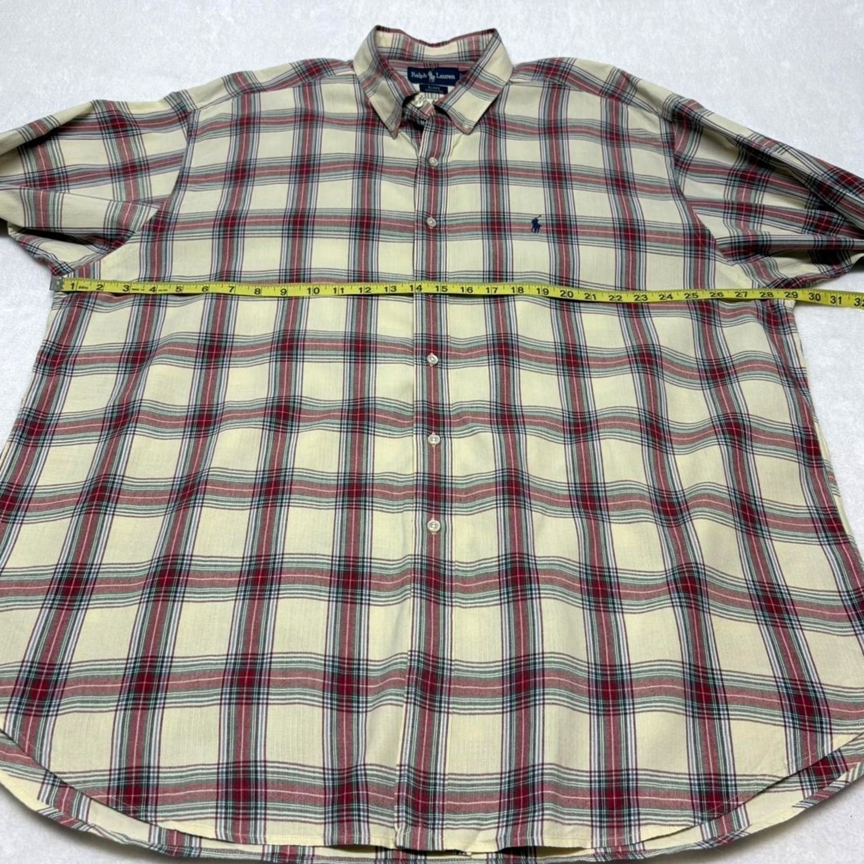 Ralph Lauren VINTAGE Polo Ralph Lauren Shirt Cream Red Plaid Long Sleeve Button-Down XXL Womens Men? Size US XXL / EU 58 / 5 - 7 Thumbnail