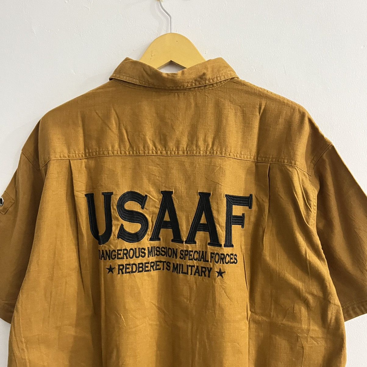 Japanese Brand Red Berets Military Brown Usaaf Shirt Size US XXL / EU 58 / 5 - 7 Thumbnail