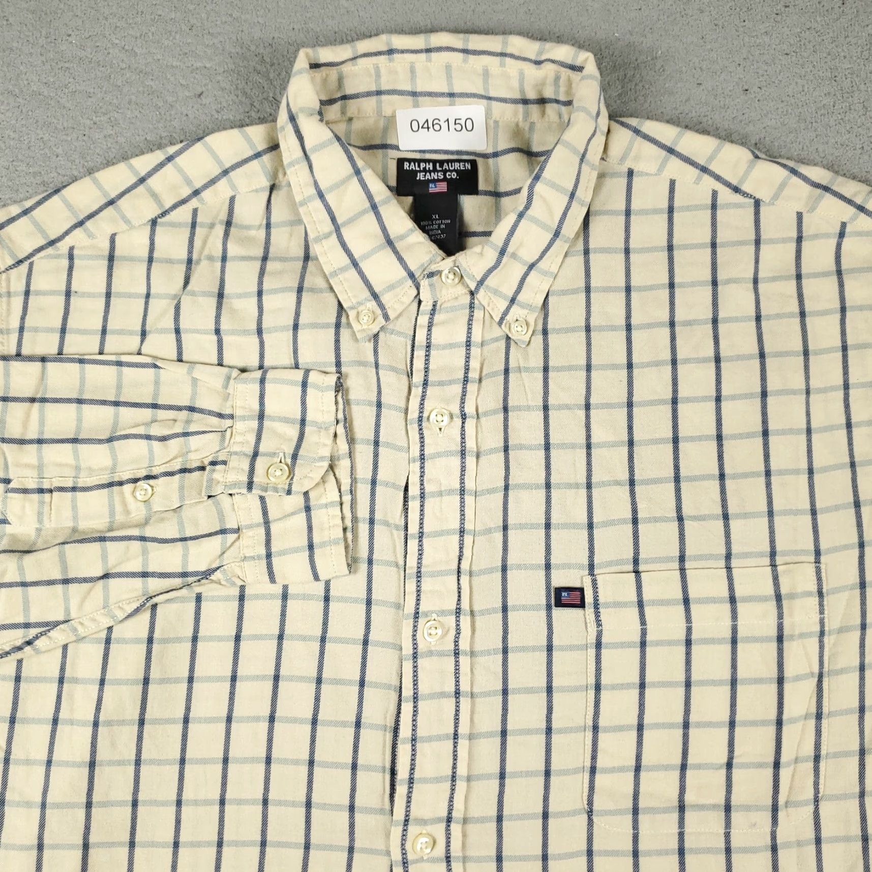 Ralph Lauren RALPH LAUREN Shirt Mens XL Blue Beige Check Casual Button Up Long Sleeve Size US XL / EU 56 / 4 - 2 Thumbnail