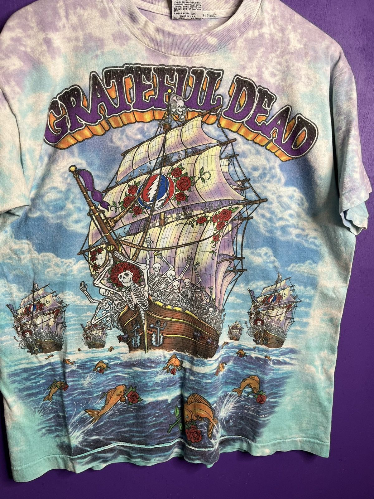 Grateful Dead × Liquid Blue × Vintage Vintage 1993 Grateful Dead ship of fools tour t-shirt Size US L / EU 52-54 / 3 - 3 Thumbnail