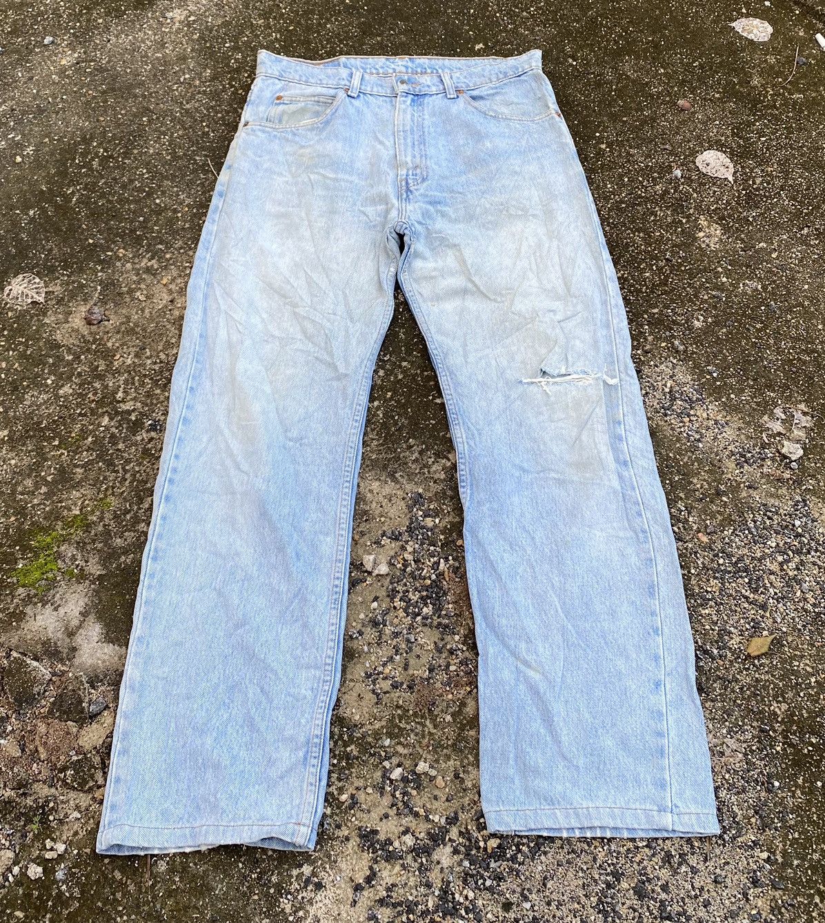 Levi's Vintage Levis 607 Orange Tab Stone Wash Distressed Denim Size US 33 - 7 Thumbnail