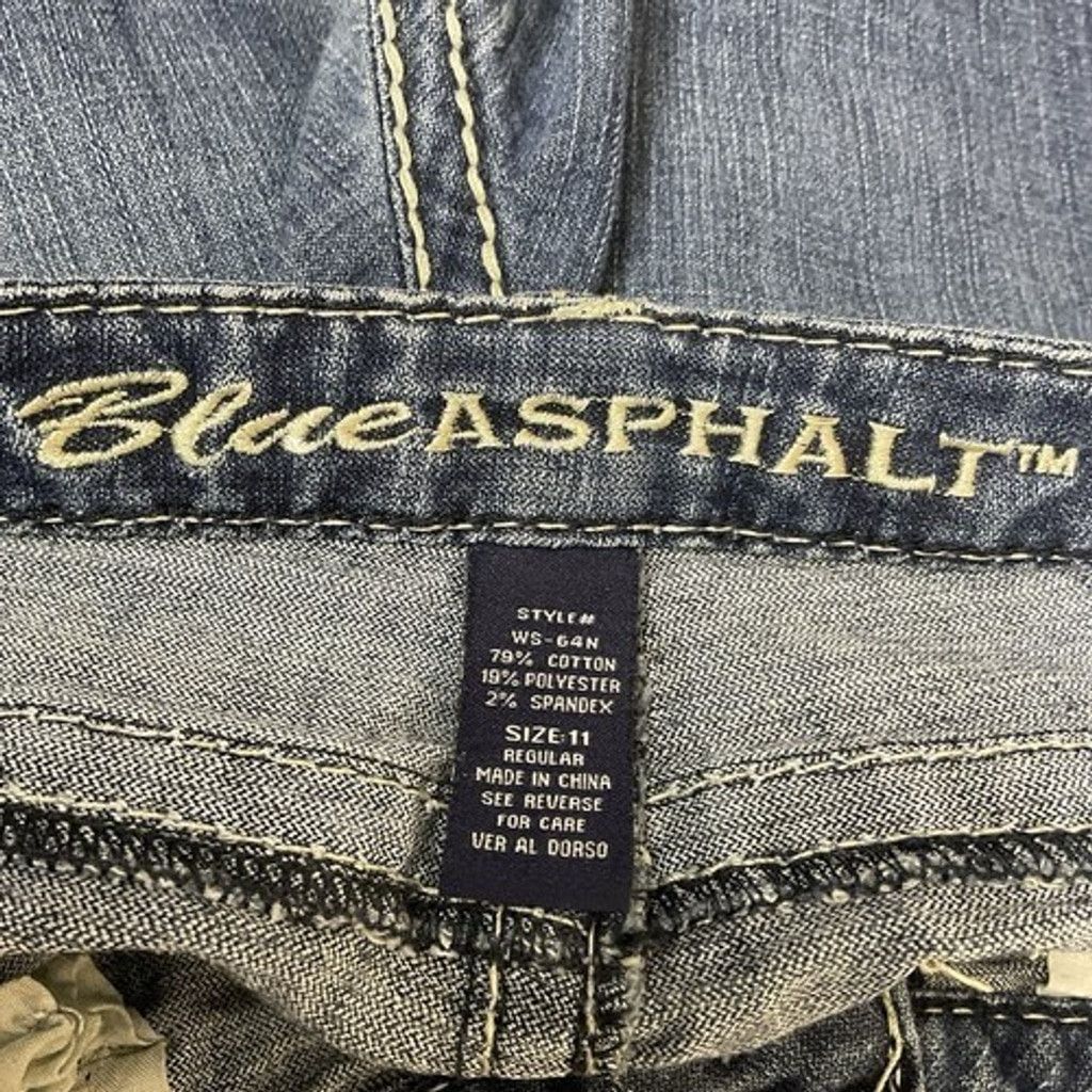 Other VTG Blue Asphalt Distressed Denim Flare Leg Jeans Women 11 Size 34" / US 12 / IT 48 - 2 Thumbnail