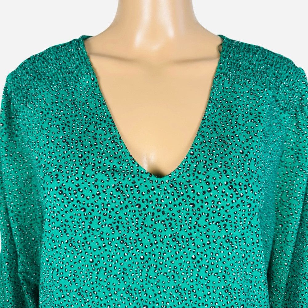 Adrianna Papell NWT New $79 Adrianna Papell Green Cheetah Print Long Sleeve Size XL / US 12-14 / IT 48-50 - 2 Thumbnail
