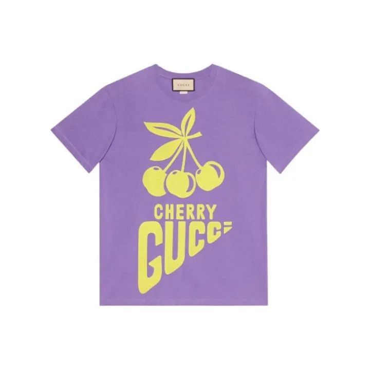 Gucci Gucci Purple Logo Print Short Sleeve T-Shirt-2507 Size L / US 10 / IT 46 - 6 Thumbnail