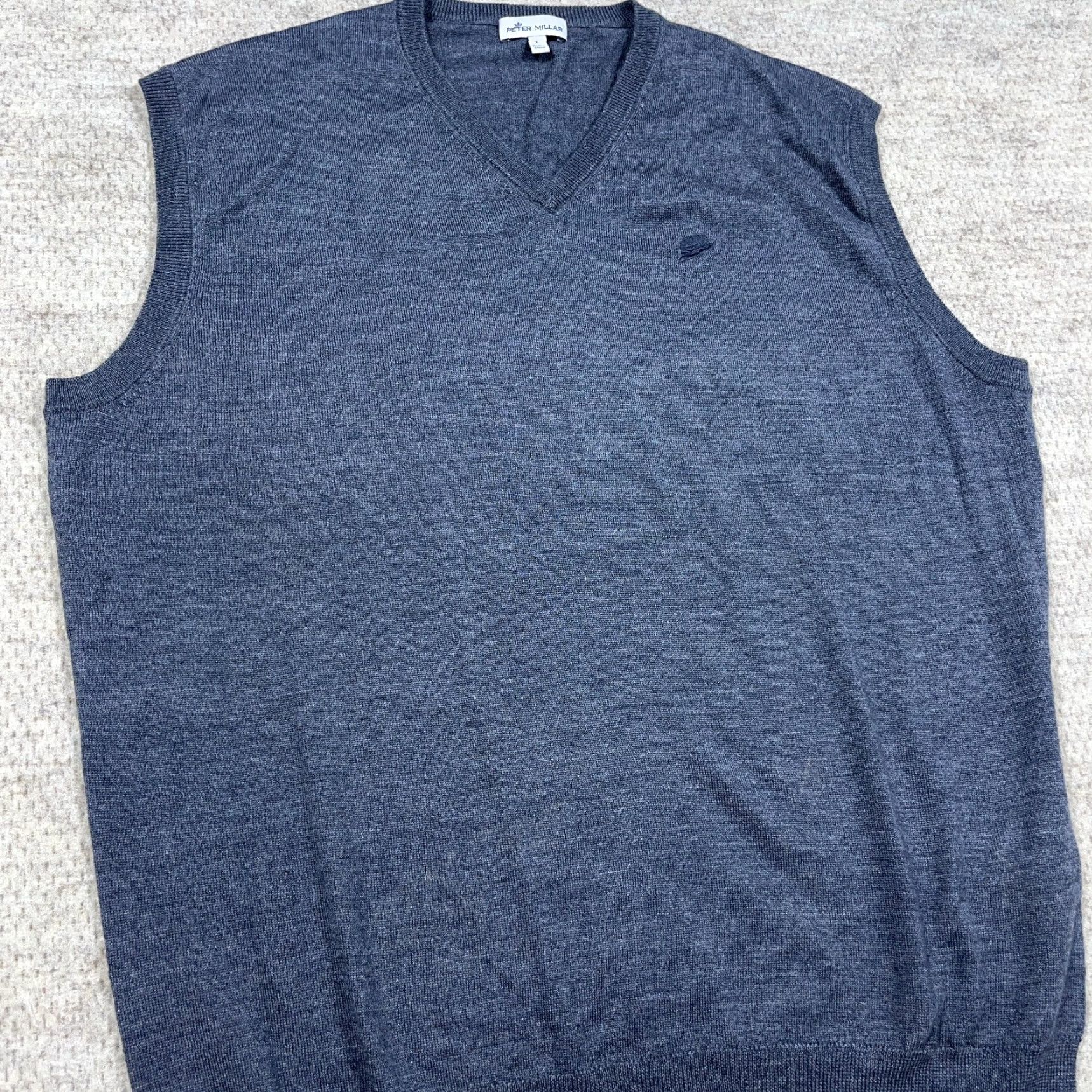 Peter Millar Peter Millar Sweater Vest Men Large Gray Merino Wool Lyocell Bend Knit V Neck Vest Size US L / EU 52-54 / 3 - 5 Thumbnail