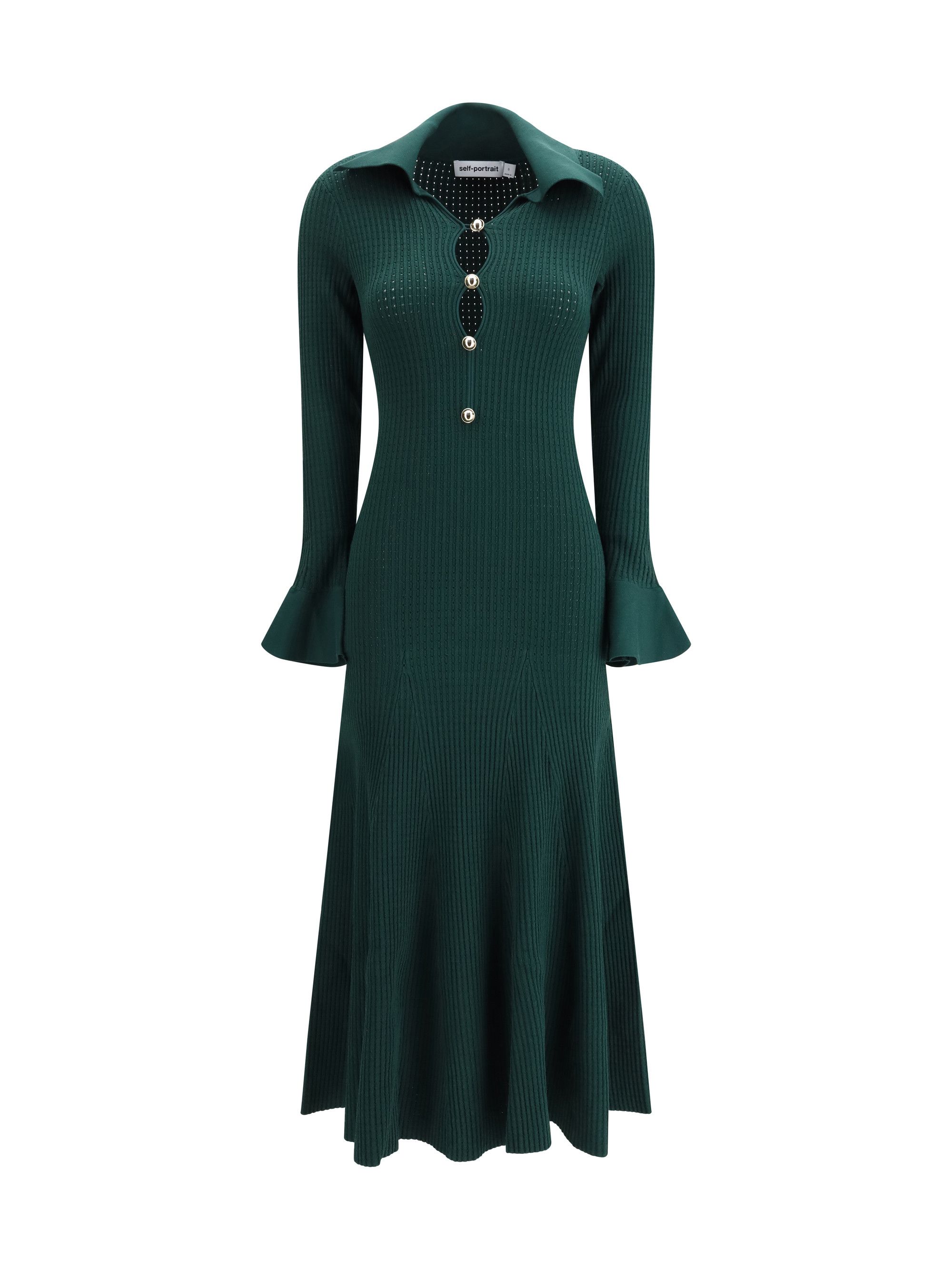 Self-Portrait Keyhole knit midi Dress Size S / US 4 / IT 40 - 1 Thumbnail