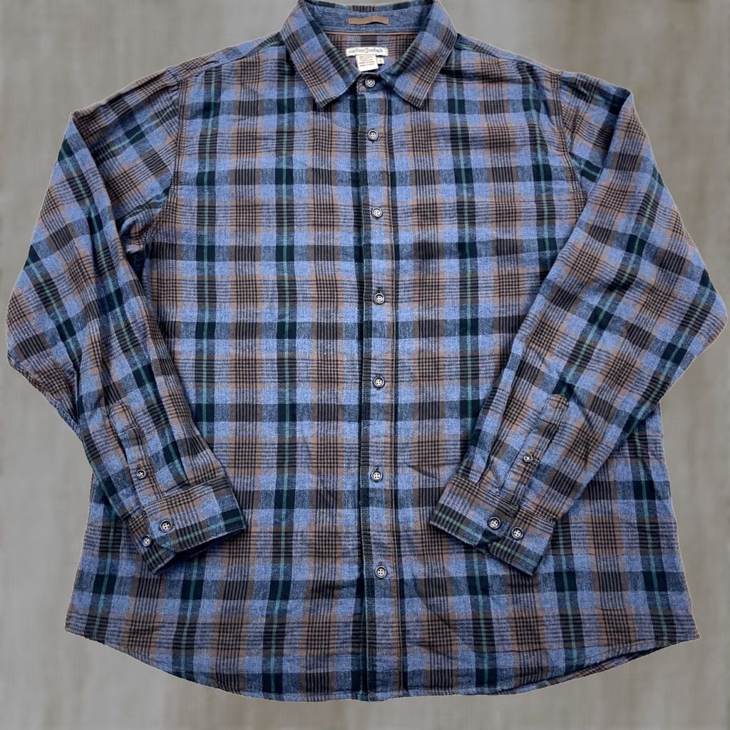 Carbon2Cobalt Carbon 2 Cobalt Shirt Men Large Blue Plaid Button Up Cotton Dress Casual Camp Size US L / EU 52-54 / 3 - 1 Thumbnail