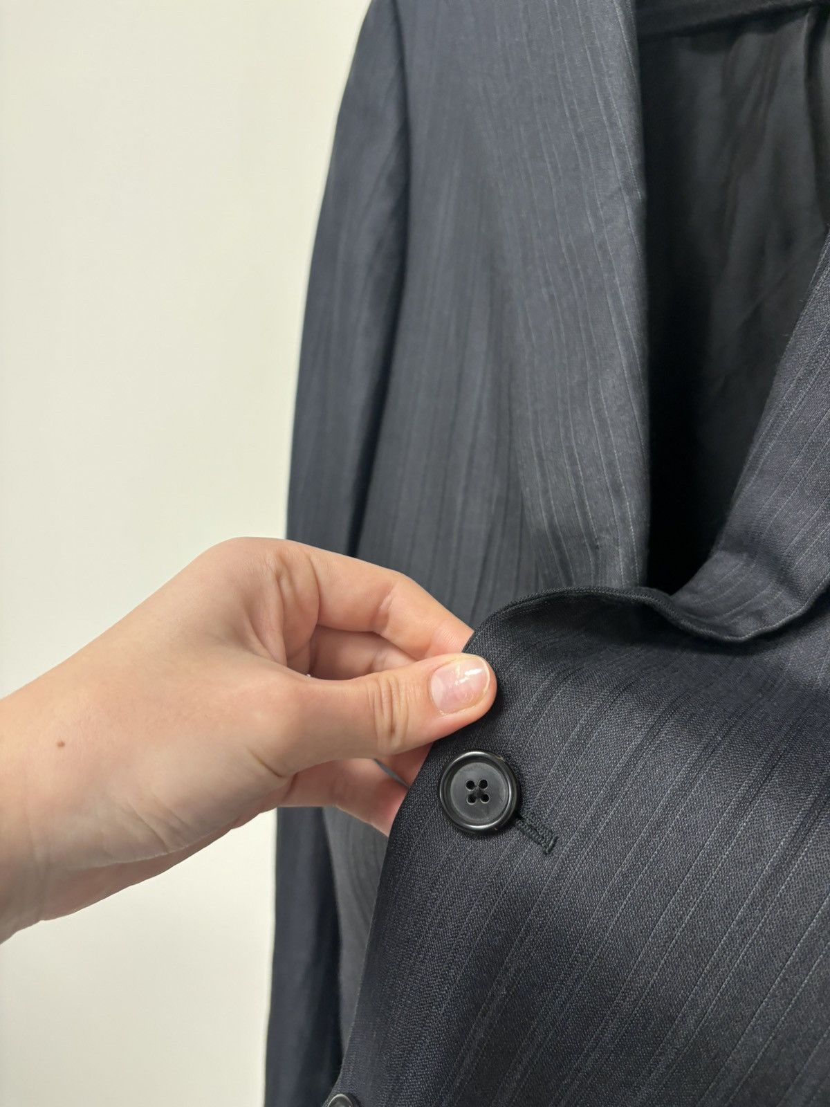 Prada Prada Vintage Men’s Striped Gray Wool Silk Blazer Jacket Size 38R - 9 Thumbnail