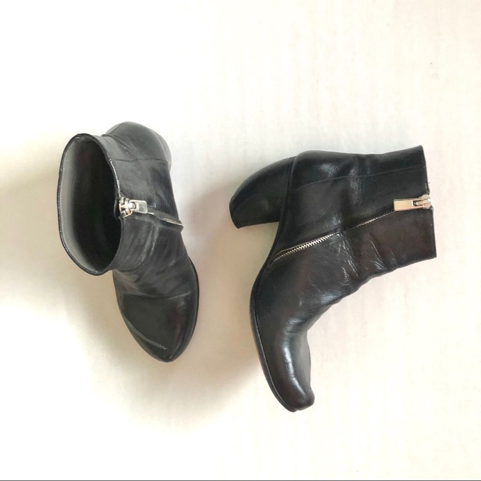 Other Tracey Neuls Black Leather Ankle Booties Dark Academia Size US 7.5 / IT 37.5 - 4 Thumbnail