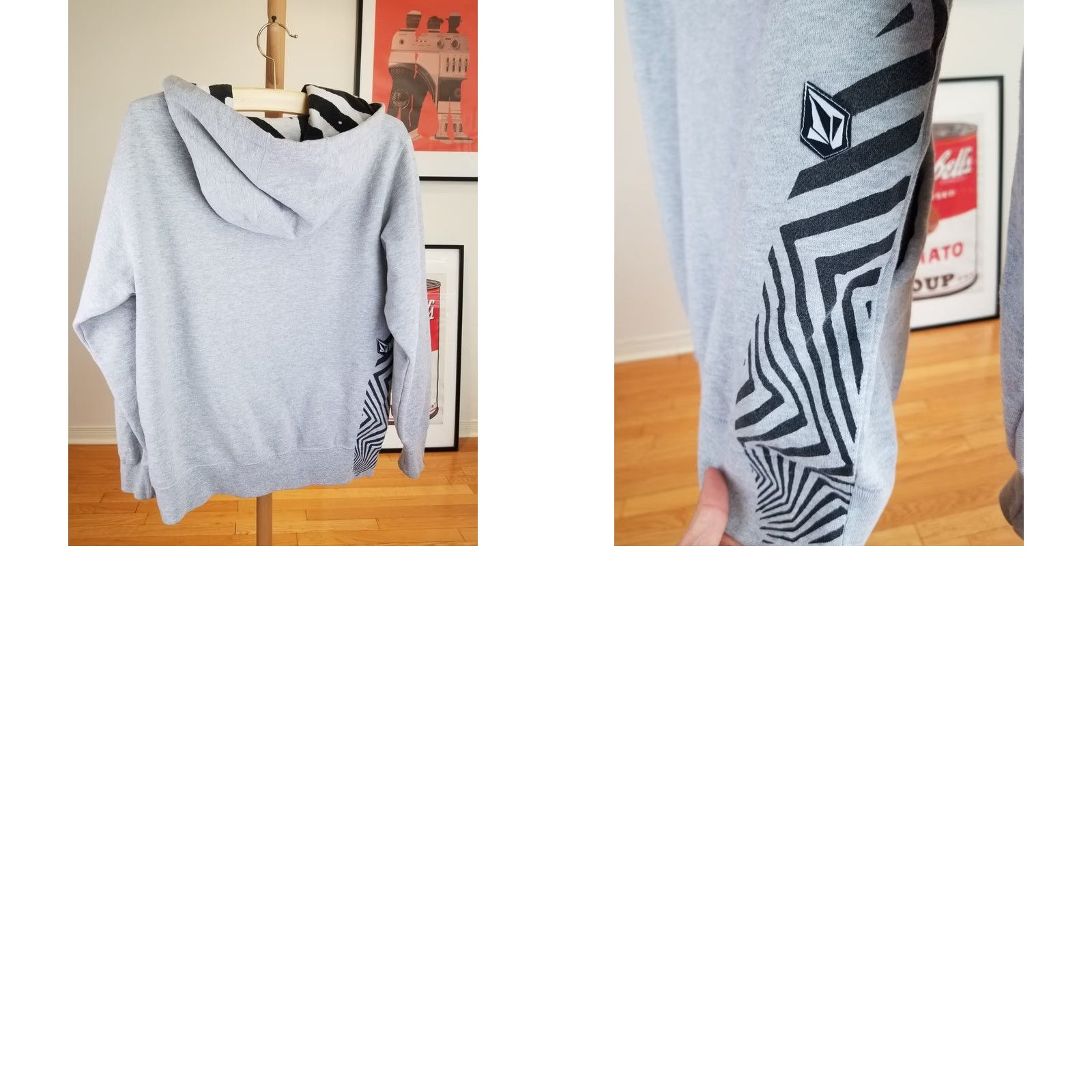 Volcom VINTAGE Y2K VOLCOM SNOWBOARD HOODIE Gray FULL ZIP UP Hoodie SZ SMALL Men Mature 20 22 25 26 inches Size US S / EU 44-46 / 1 - 8 Thumbnail
