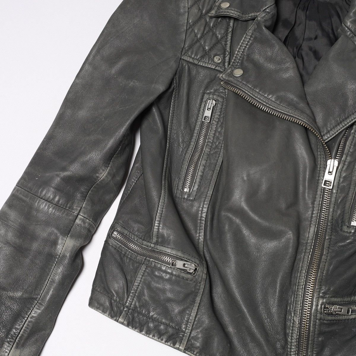 Allsaints Allsaints Cargo Biker Leather Jacket Faded Moto Size M / US 6-8 / IT 42-44 - 5 Thumbnail