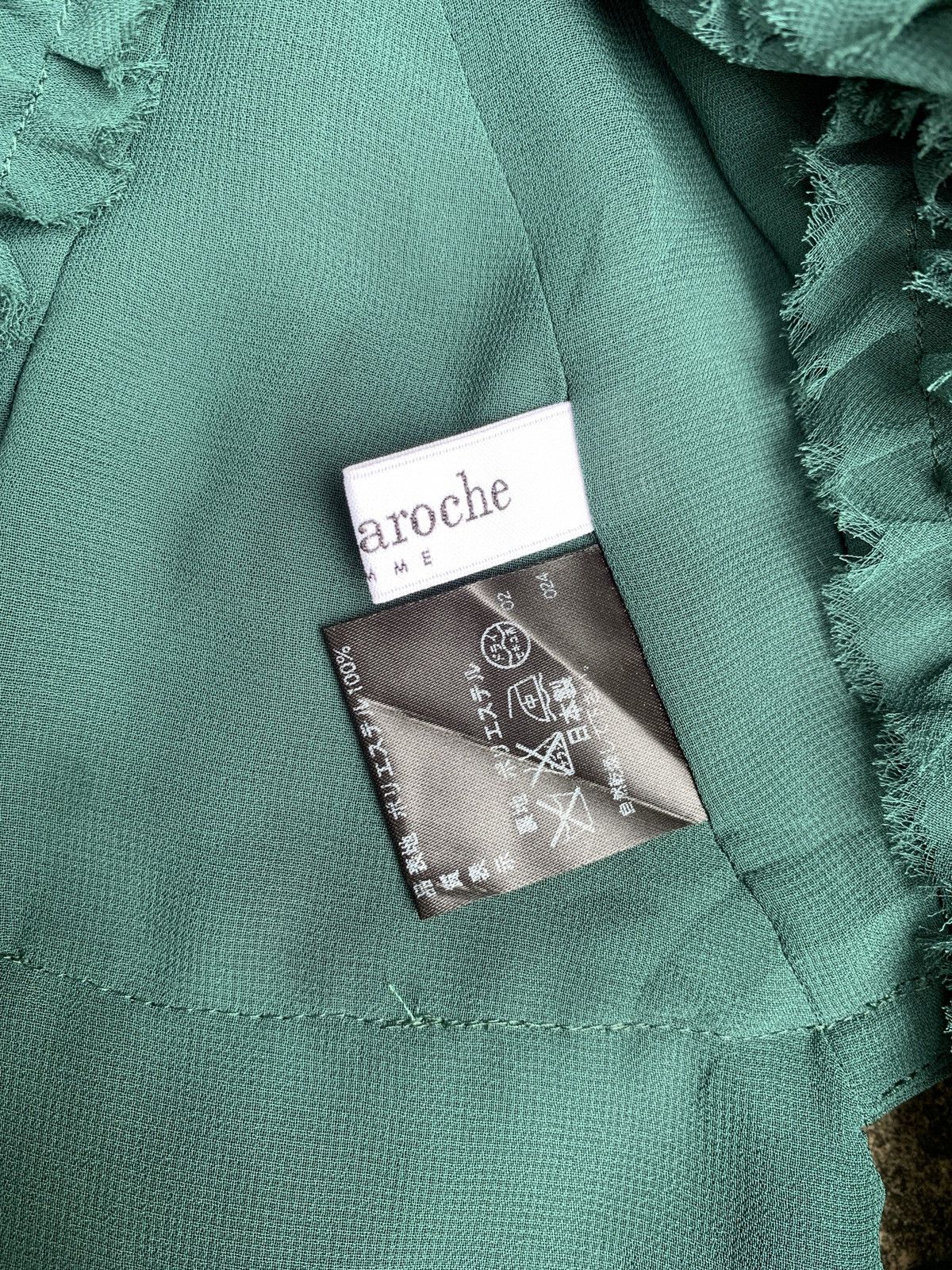 Guy Laroche Guy Laroche Femme Paris Forest Green All Ruffle Cap Top Size M / US 6-8 / IT 42-44 - 8 Thumbnail
