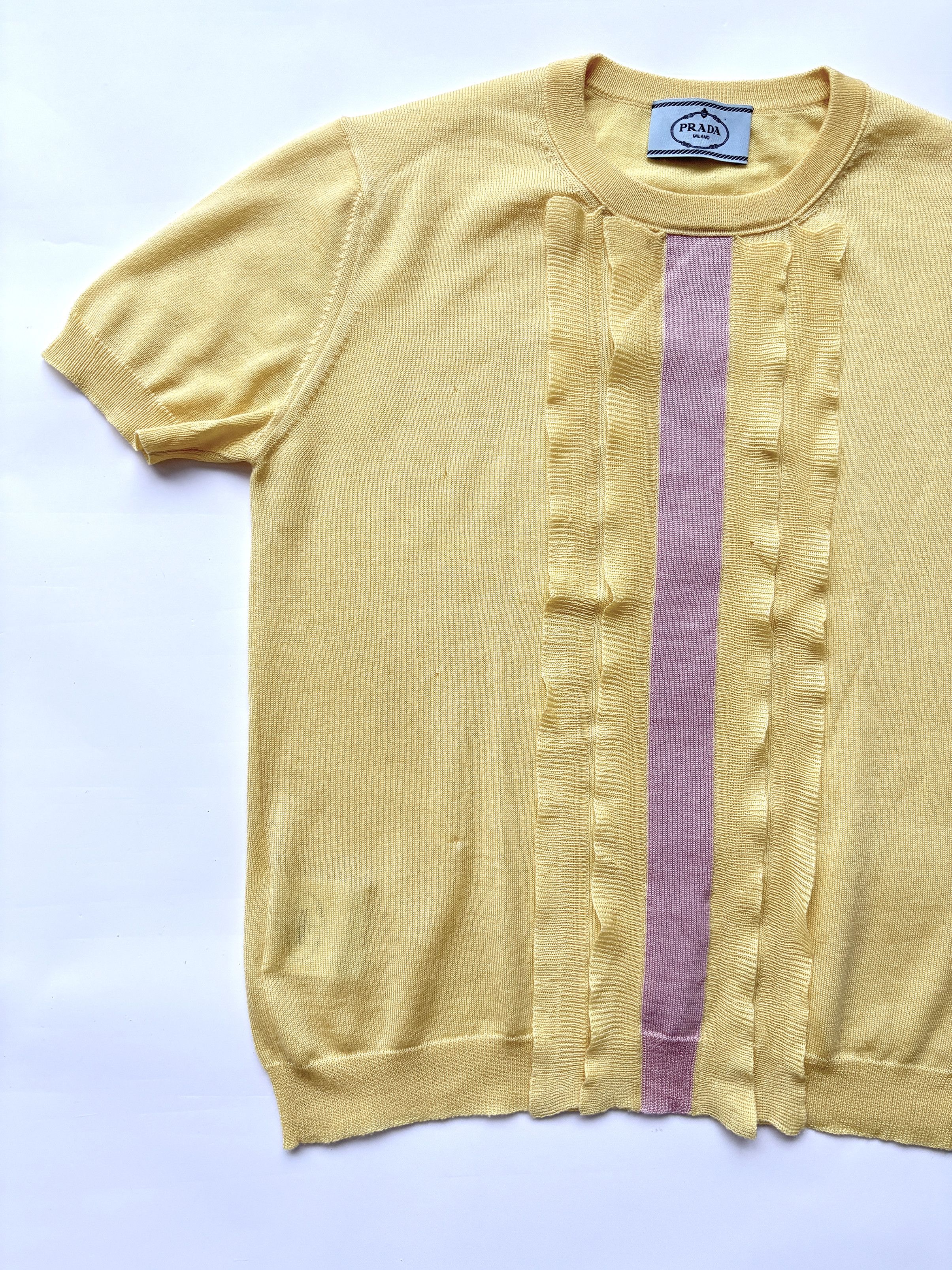 Prada ⚡️QUICK SALE⚡️ 2016 Prada Yellow Wool/Silk Knit Top Size M / US 6-8 / IT 42-44 - 10 Thumbnail