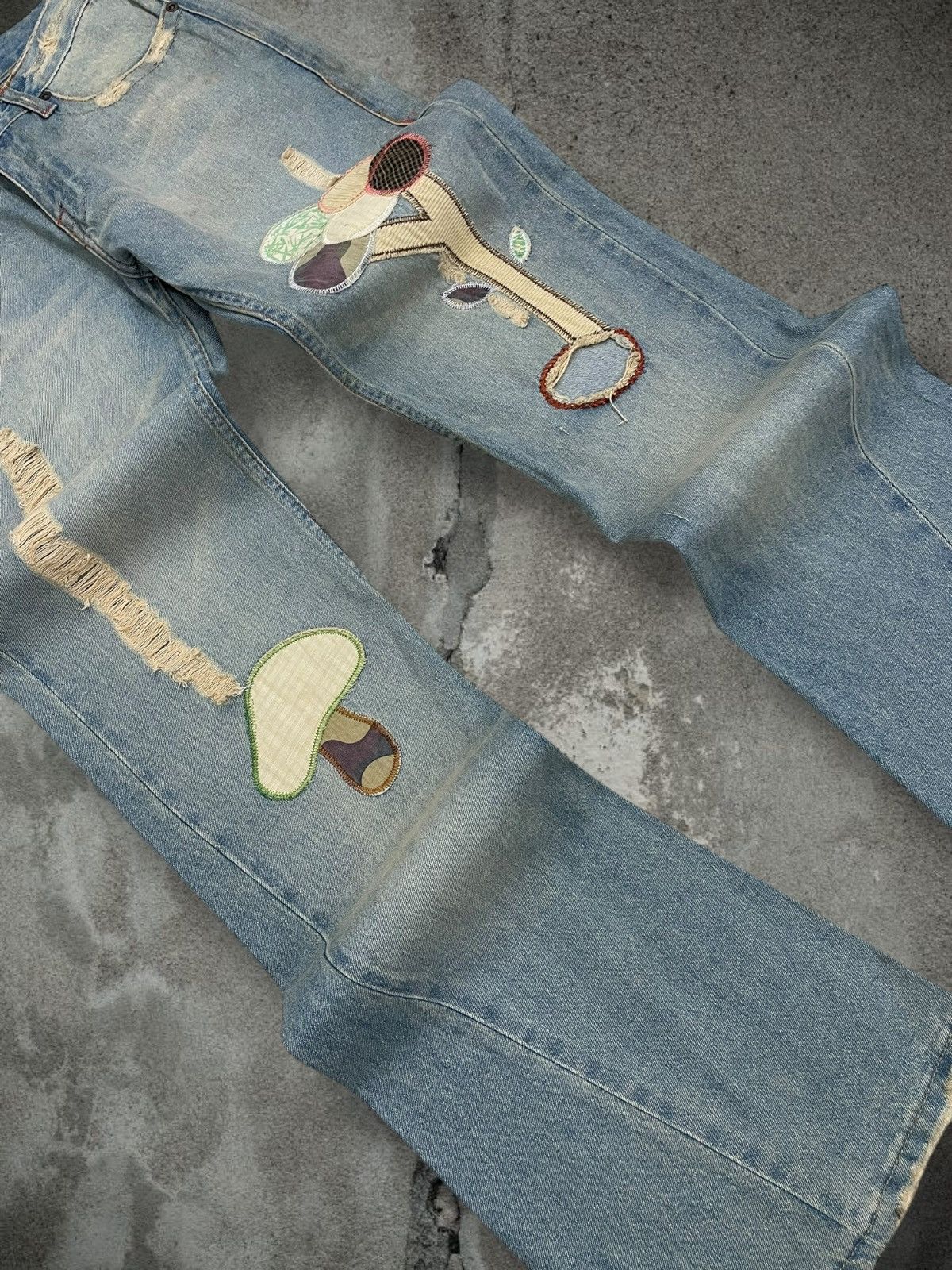 Tornado Mart Vintage Og 90s Japan Fancy Collection Patchwork Flared Denim Size US 32 / EU 48 - 6 Thumbnail