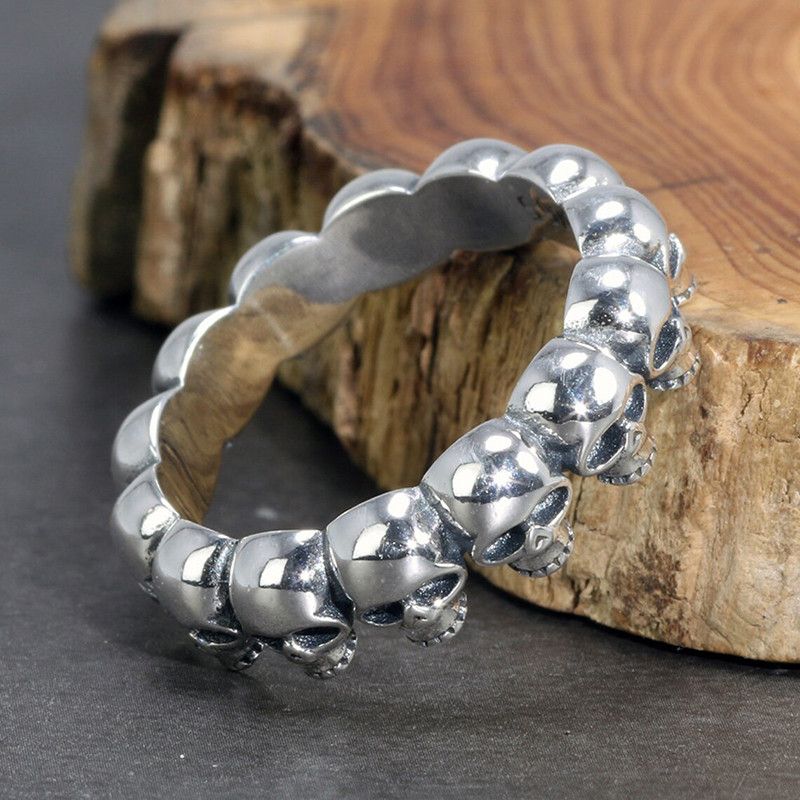 Jewelry × Vintage SIZE 10 Punk Skull Ring Size ONE SIZE - 7 Thumbnail