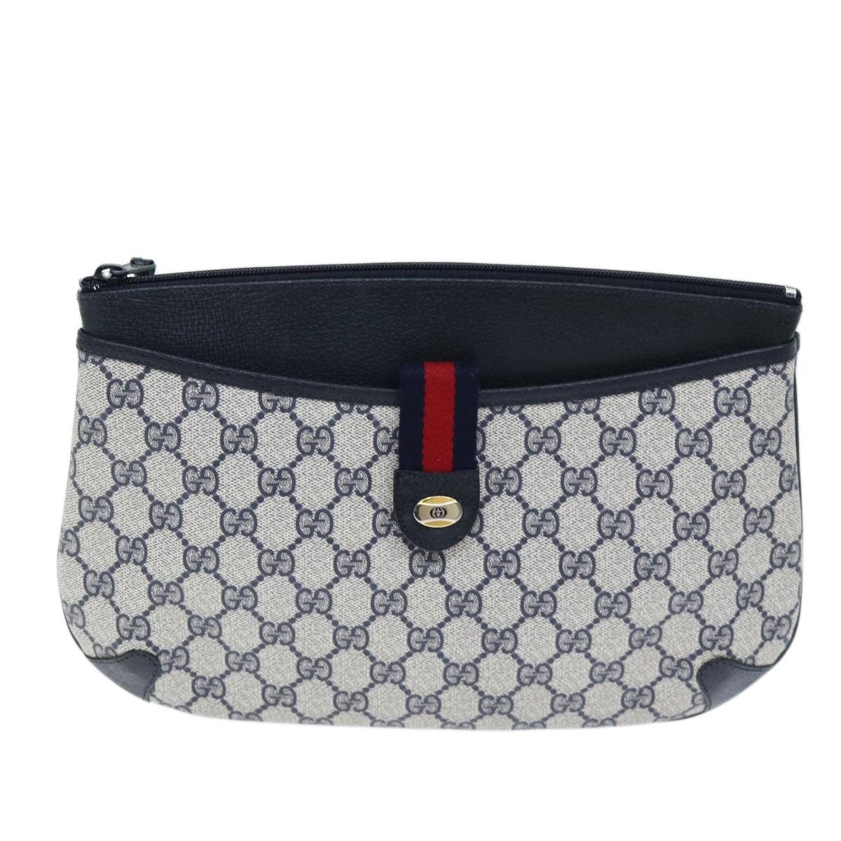 Gucci GUCCI GG Supreme Sherry Line Shoulder Bag Pvc Navy Red 904 Size ONE SIZE - 2 Thumbnail