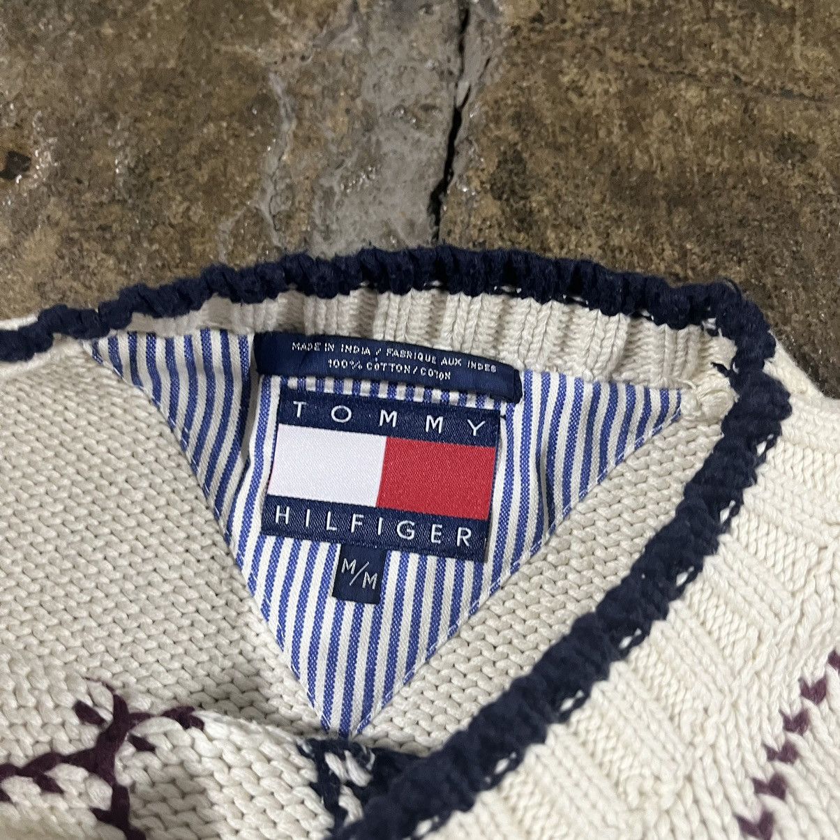 Tommy Hilfiger × Vintage Vintage Tommy Hilfiger 90s Argyle Pattern Pullover Sweater Size US M / EU 48-50 / 2 - 7 Thumbnail