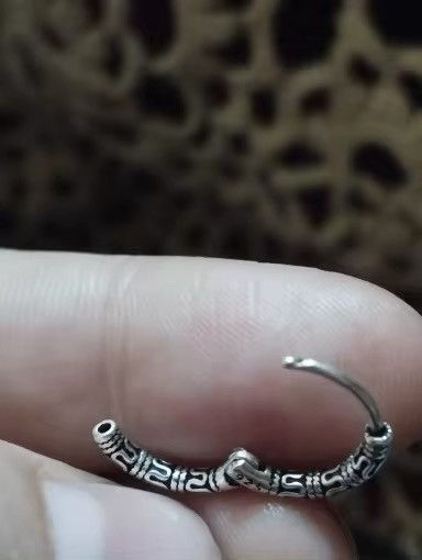Jewelry × Vintage Retro pattern hoop earring Size ONE SIZE - 6 Thumbnail