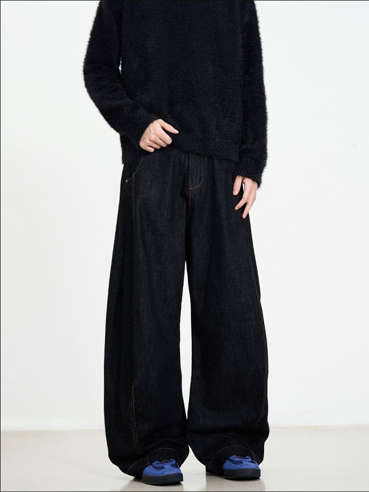 Japanese Brand × Jean Vintage wide-leg silhouette machete versatile straight jeans Size US 32 / EU 48 - 2 Thumbnail