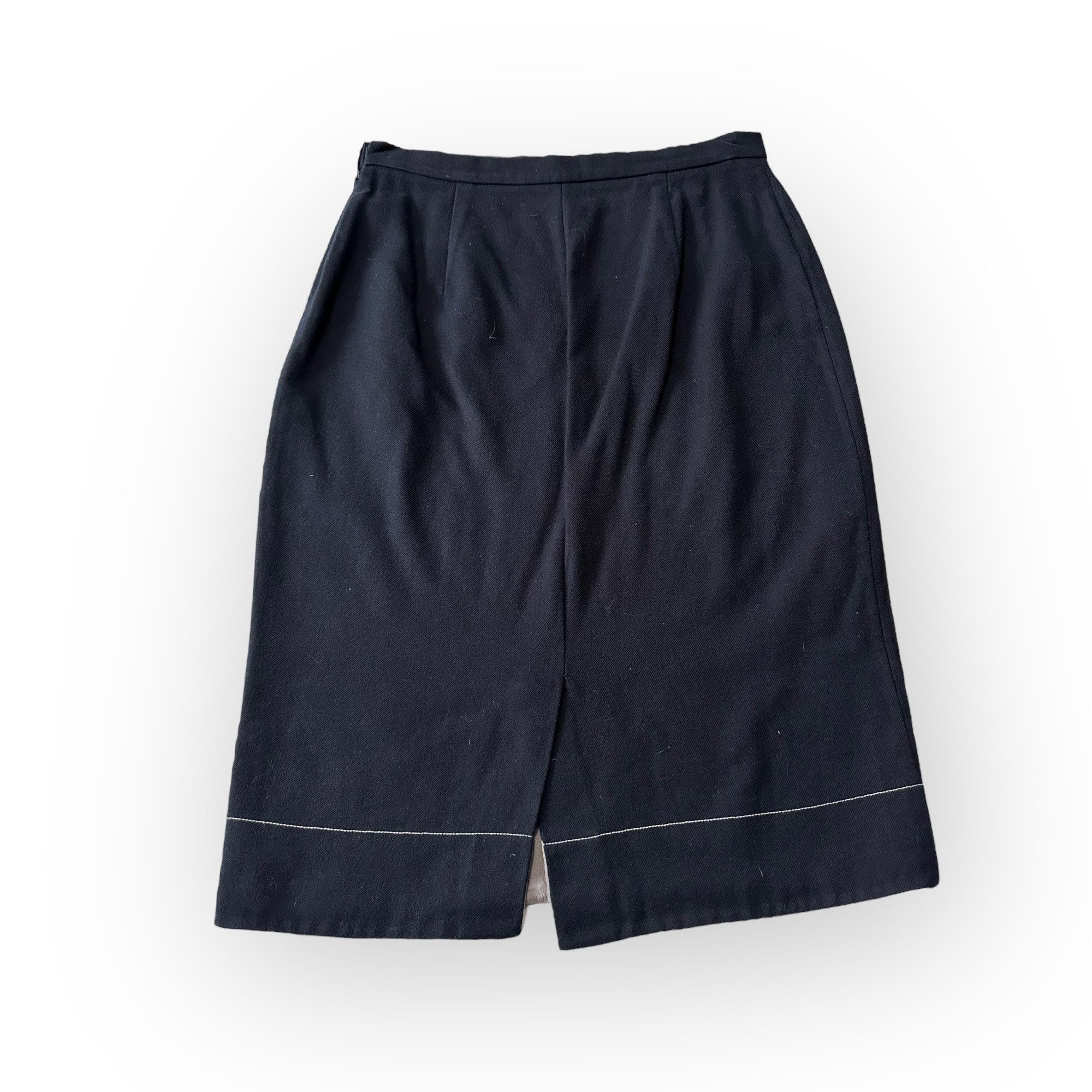 Prada Vintage Prada Pencil Skirt, Navy, Size 46 Italy, 2001 S/S Size 32" / US 10 / IT 46 - 5 Thumbnail
