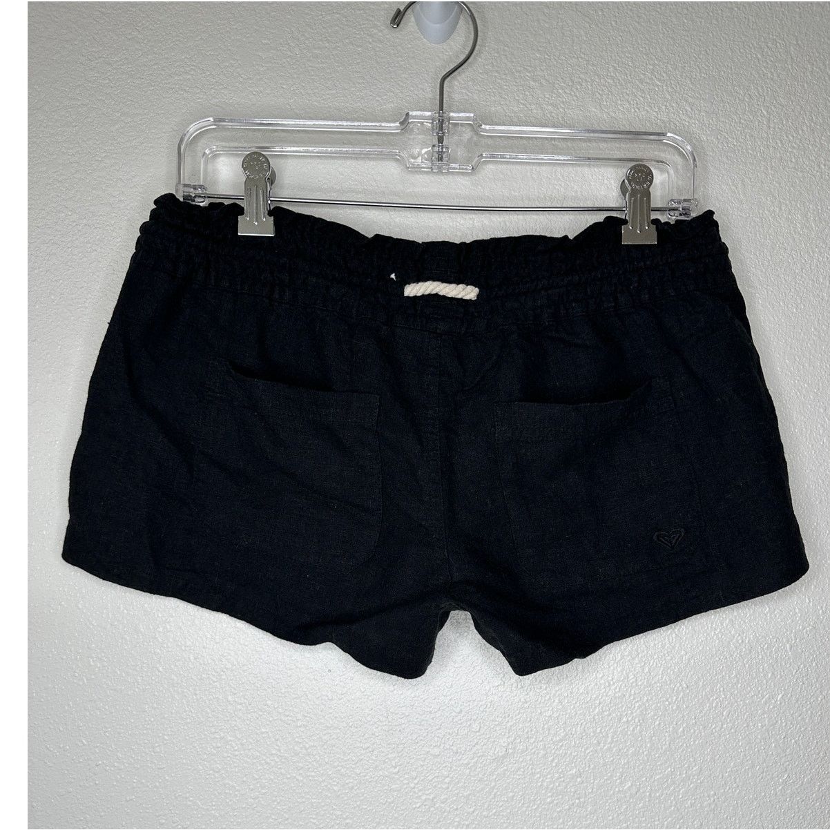Other Roxy Oceanside Black Linen Elasticized Rope Tie Shorts M Size 28" / US 6 / IT 42 - 6 Thumbnail