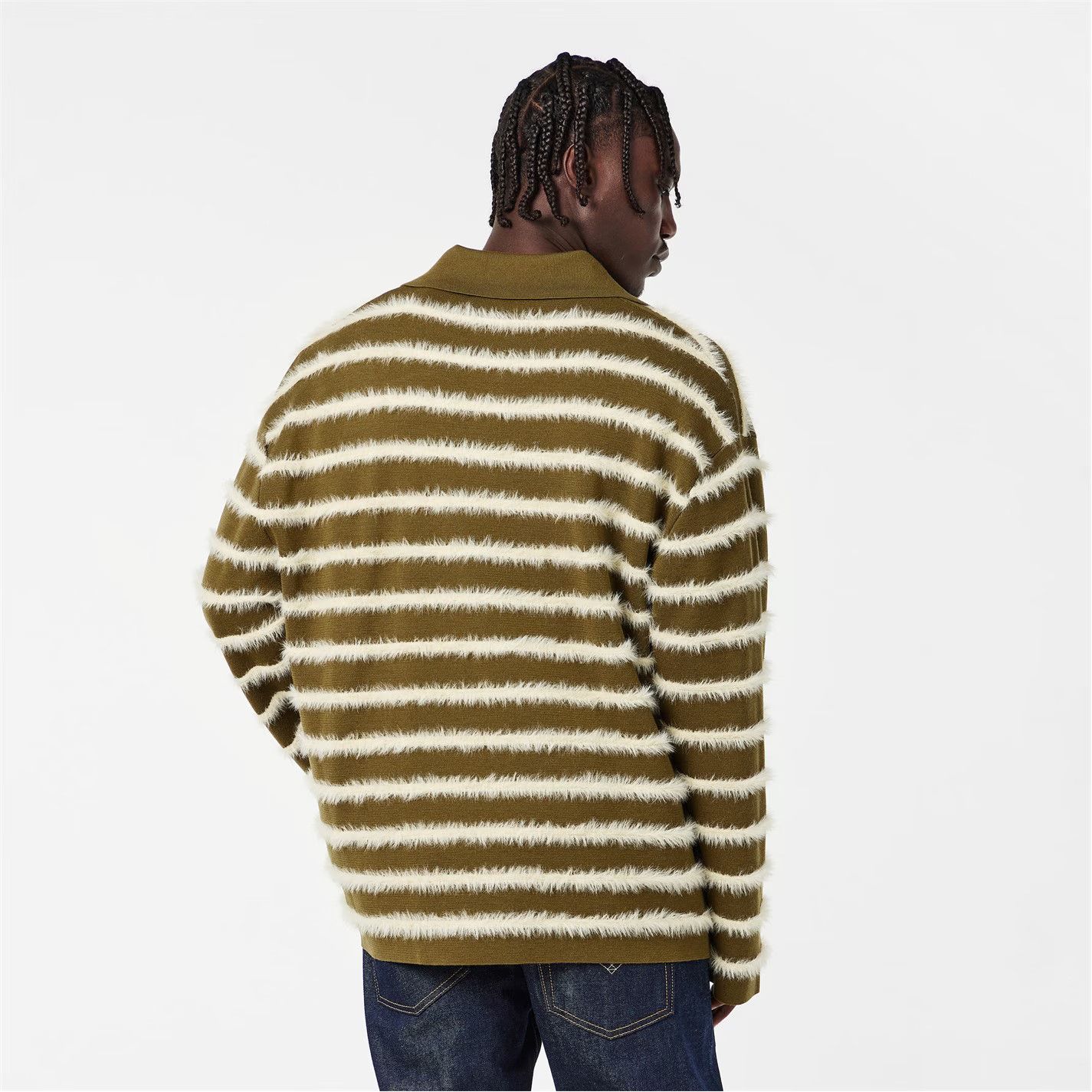 AMI o1g2r1mq0326 Fluffy Knitted Long Sleeve Polo Shirt Size US M / EU 48-50 / 2 - 4 Thumbnail