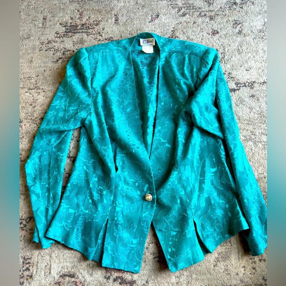 Designer Vintage D'Allaird's Lace Blazer Size L / US 10 / IT 46 - 1 Thumbnail