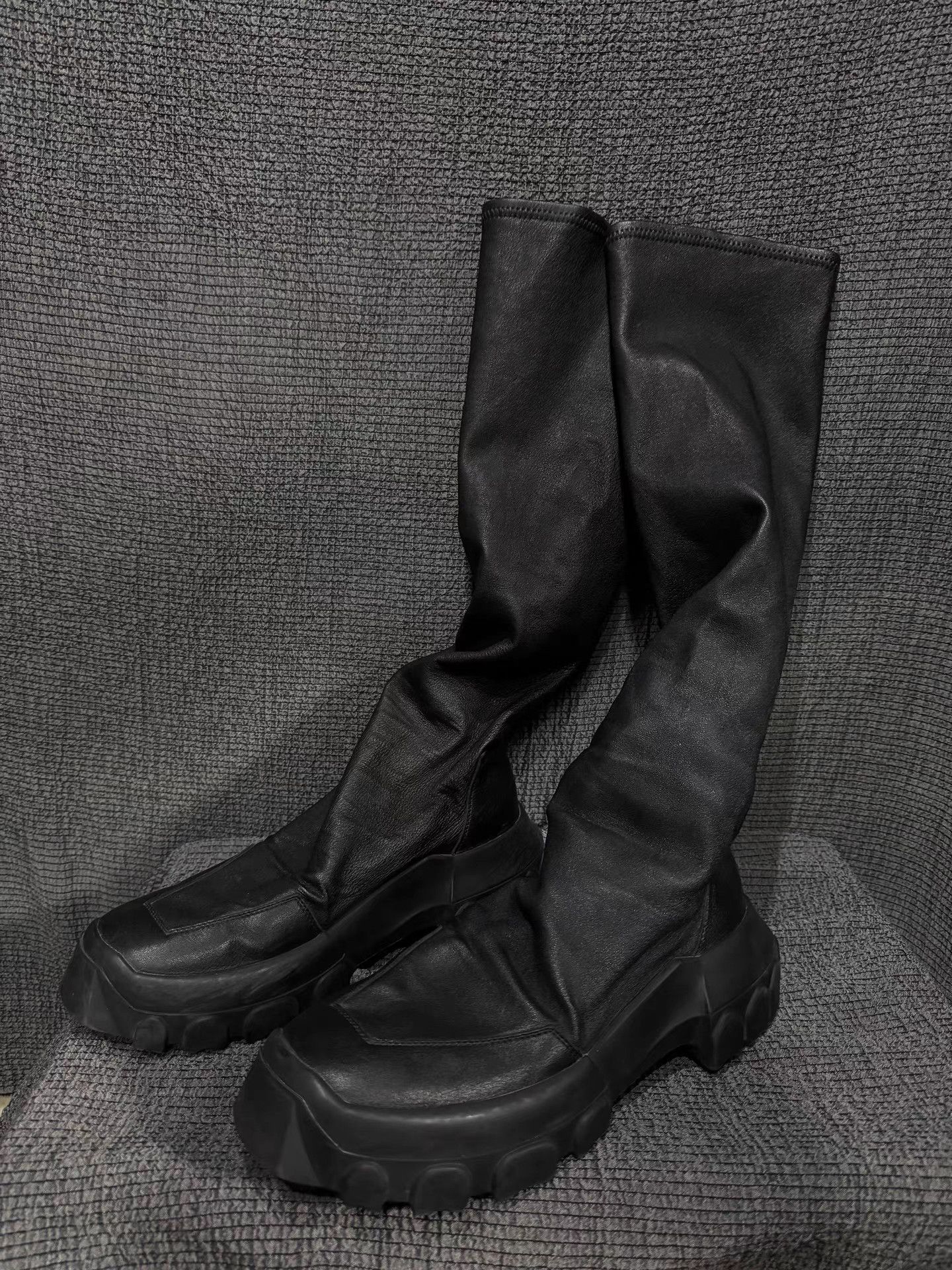 Rick Owens Rick Owens 18FW mainline platform lambskin "Adonis" boots Size US 7 / EU 40 - 1 Thumbnail