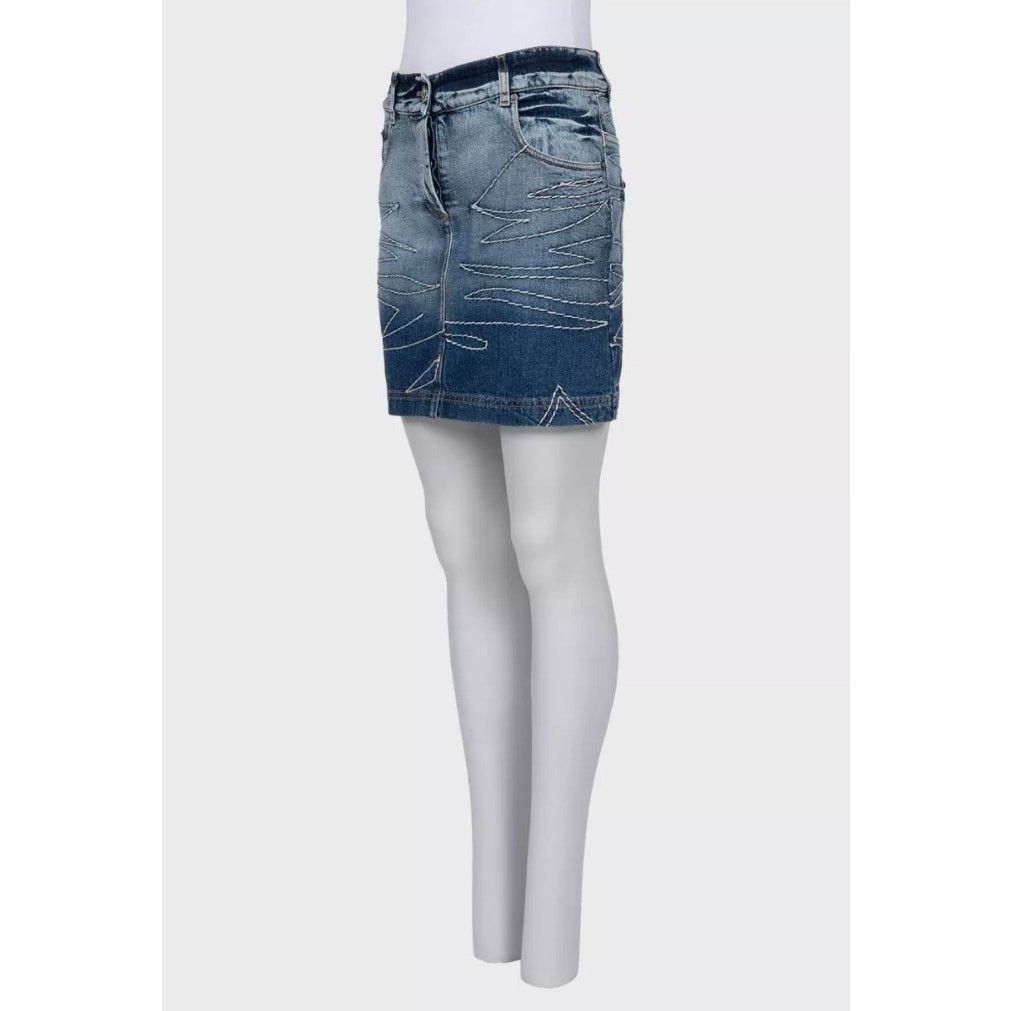 Dior Chic Christian Dior Blue Denim Mini Skirt - FR34/XS Size 25" / US 0 / IT 36 - 2 Thumbnail