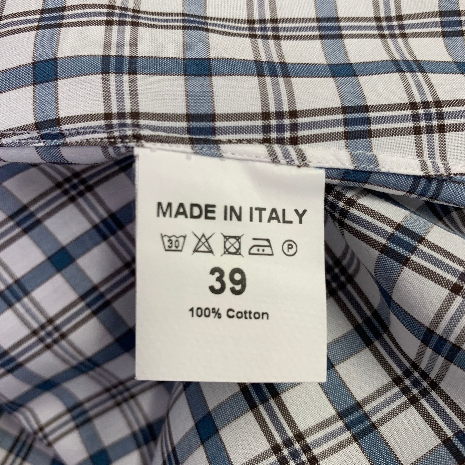 Isaia White Green Plaid Cotton Spread Collar Long Sleeve Shirt Size US M / EU 48-50 / 2 - 6 Thumbnail