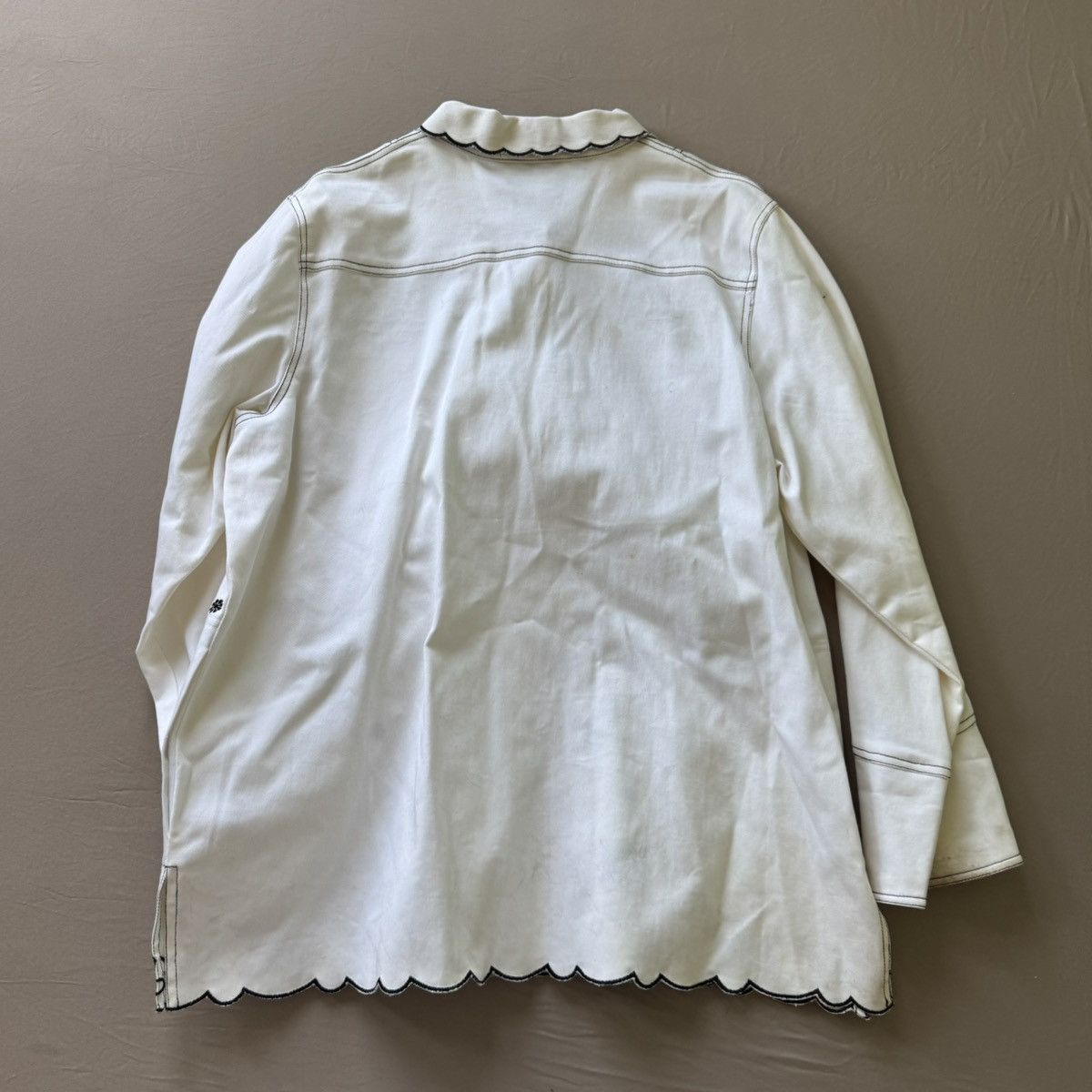 Other Vintage Cotton Embroidered Floral Shirt Jacket Size XL / US 12-14 / IT 48-50 - 8 Thumbnail