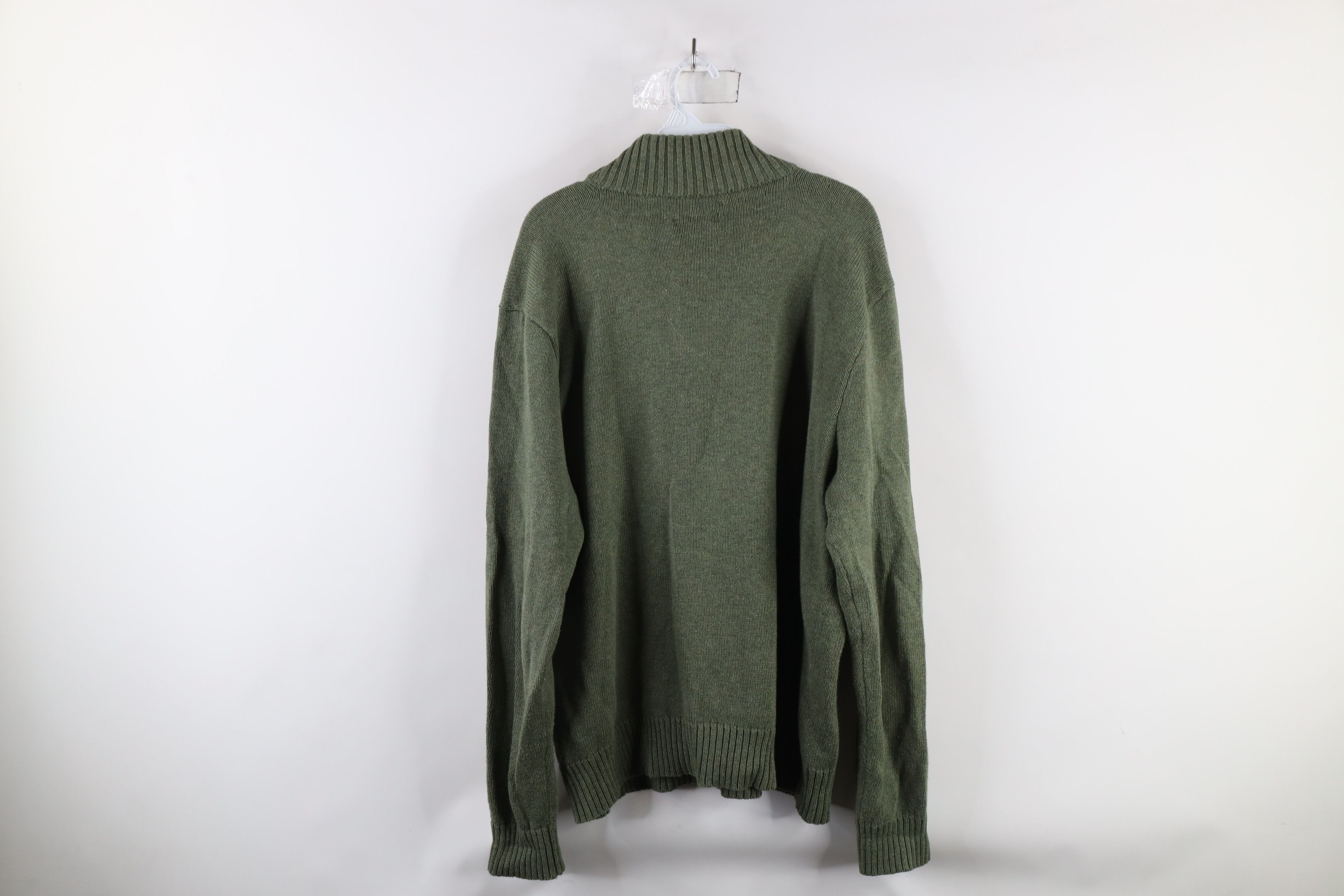 Polo Ralph Lauren Vintage 90s Ralph Lauren Ribbed Knit Half Zip Sweater Green Size US XL / EU 56 / 4 - 6 Thumbnail