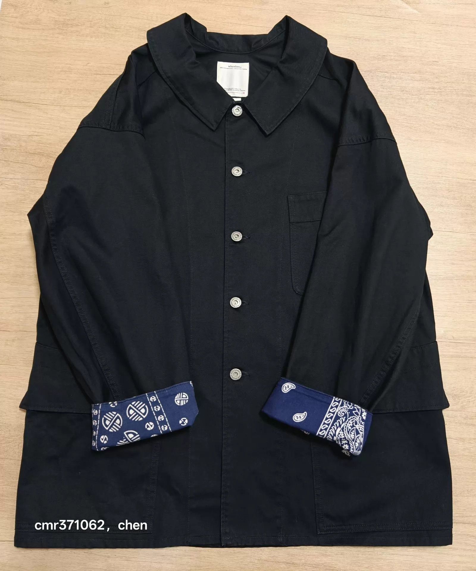 Visvim Blue Button-Up Shirt with Bandana Cuffs - Size M Size US M / EU 48-50 / 2 - 1 Thumbnail