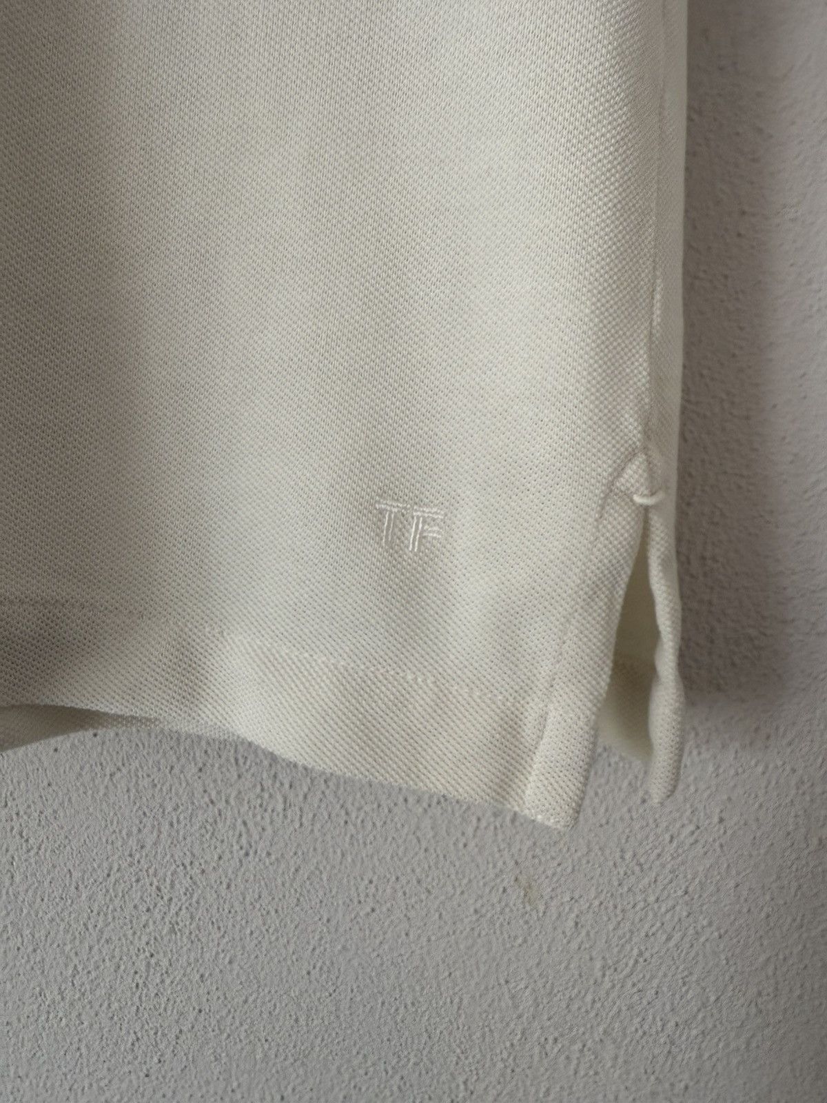 Tom Ford Tom Ford Classic Ivory Piqué Polo Shirt Size US M / EU 48-50 / 2 - 7 Thumbnail