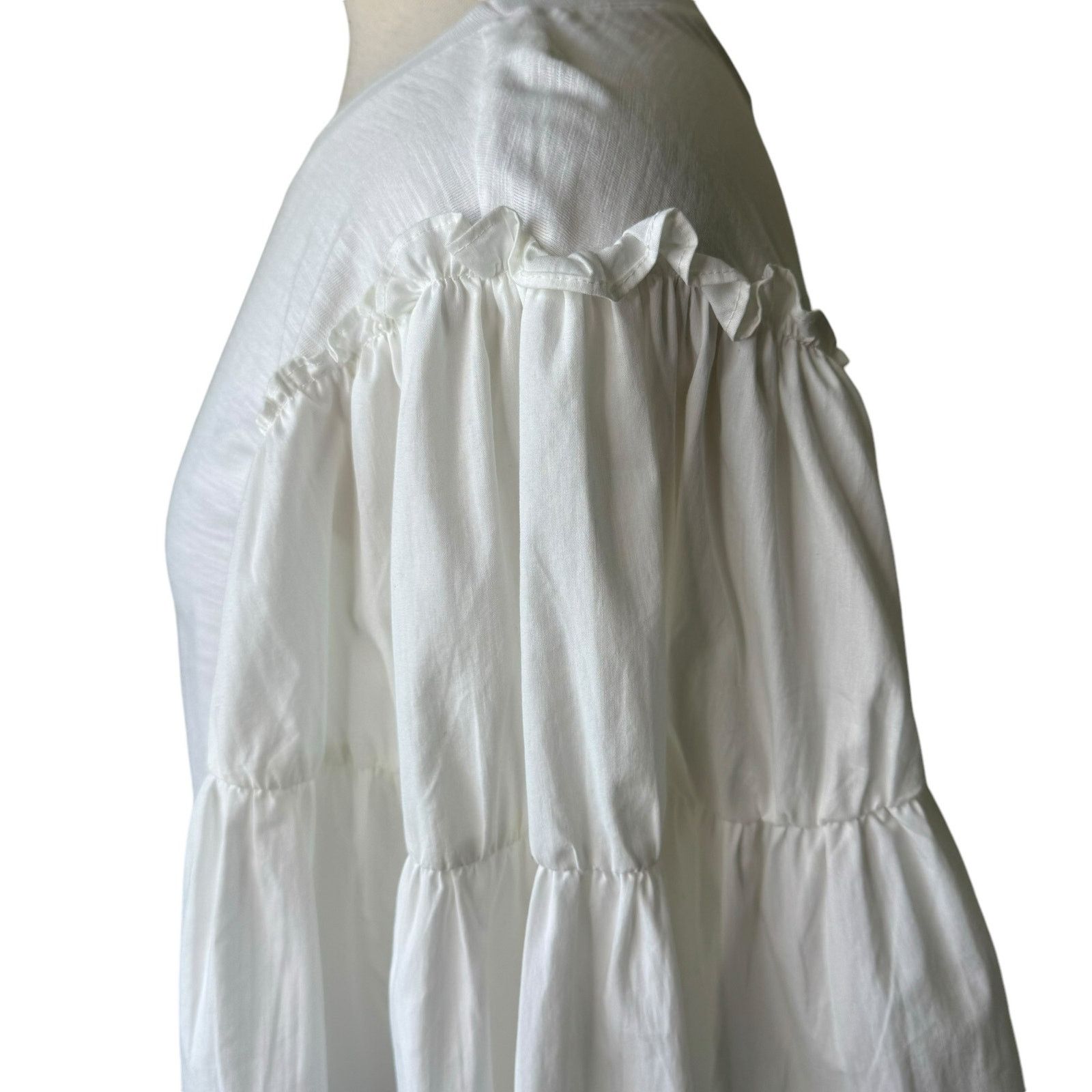 Cinq a Sept CINQ A SEPT Hailey Ruffle Top White Size Small 100% Cotton Size S / US 4 / IT 40 - 8 Thumbnail