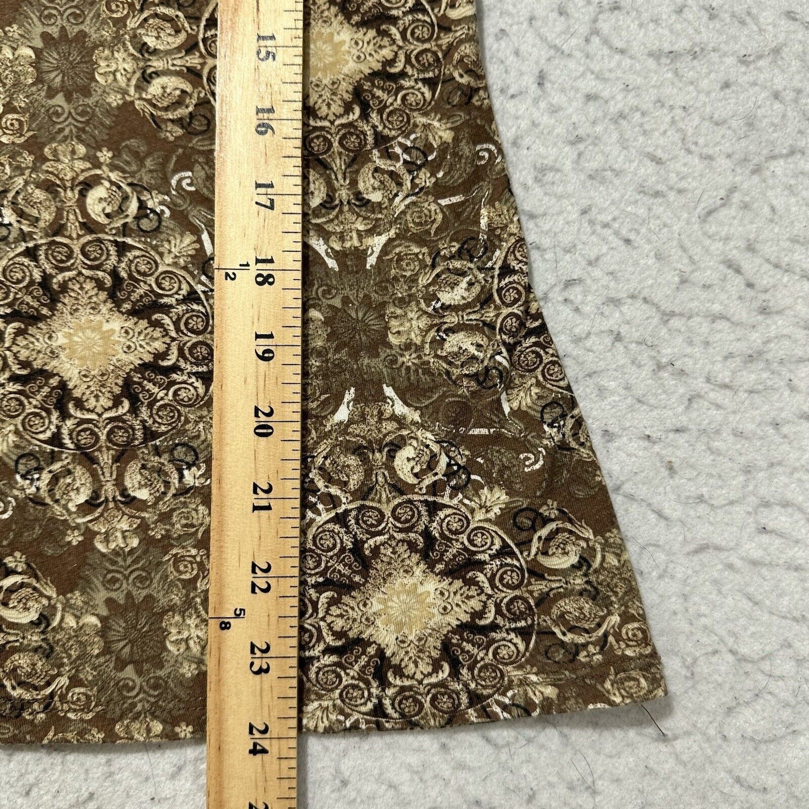 Other Axcess Medium Brown Paisley Floral Long Sleeve T Shirt Top Size M / US 6-8 / IT 42-44 - 8 Thumbnail