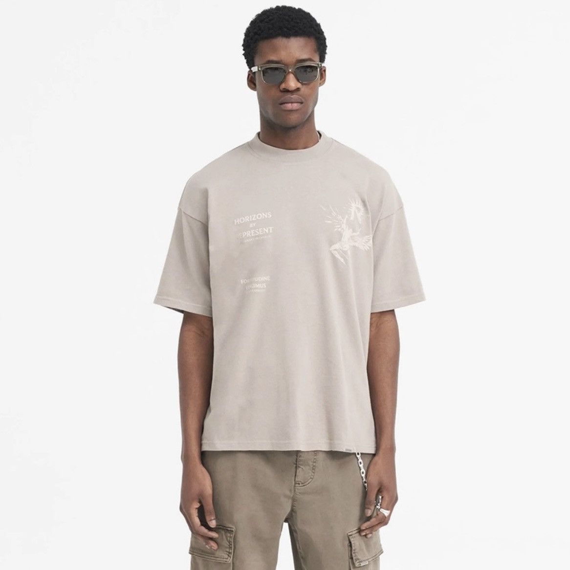 Represent Clo. 🌿Represent Clo Icarus Relaxed T-Shirt - Taupe🌿 Size US L / EU 52-54 / 3 - 6 Thumbnail