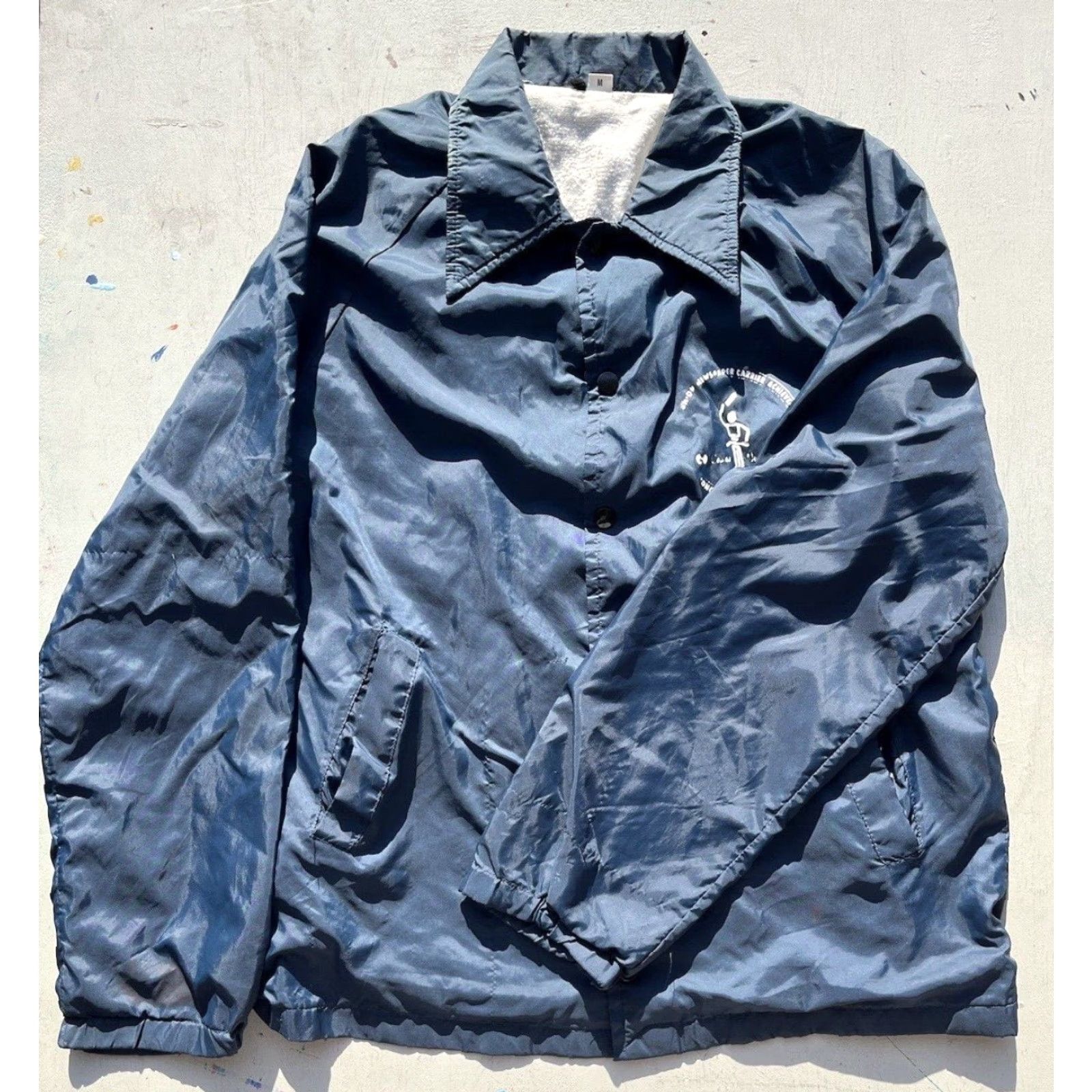 Vintage VINTAGE Unbranded Windbreaker Jacket Mens M Navy Blue 80s 90s Newspaper Route Nylon Breathable Light Packable Size: M Size US M / EU 48-50 / 2 - 6 Thumbnail