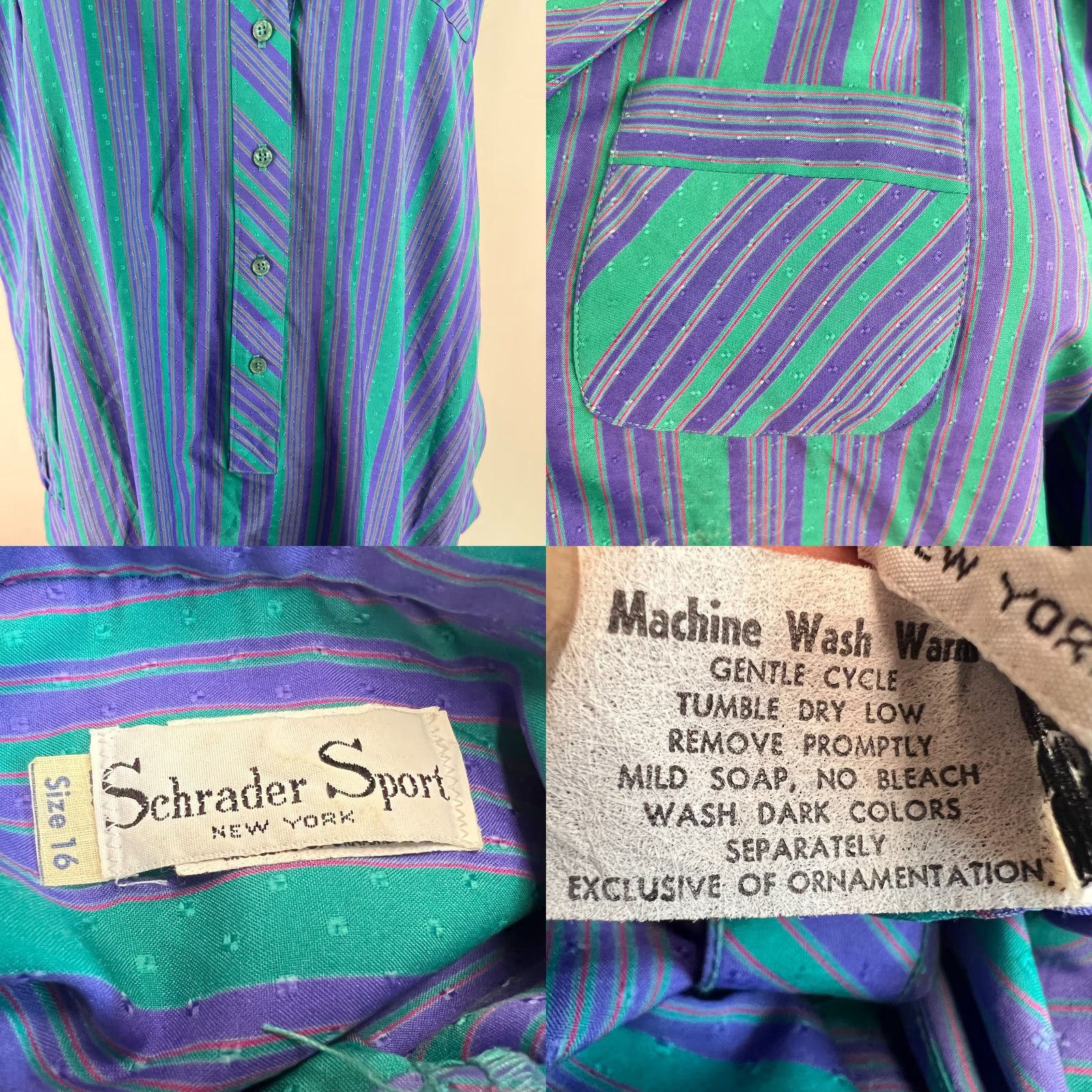 Vintage VINTAGE Schrader Sport Womens Shirt Dress Blue Striped Pockets Collared Buttoned Size 16 Size XXL / US 16-18 / IT 52-54 - 8 Thumbnail