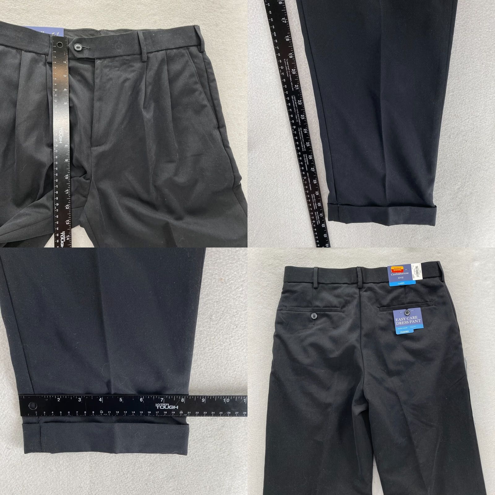 Croft & Barrow Croft & Barrow Easy Care Dress Pants Mens 32x32 Classic Fit Black Pleated Formal Dress Pants Size US 32 / EU 48 - 8 Thumbnail