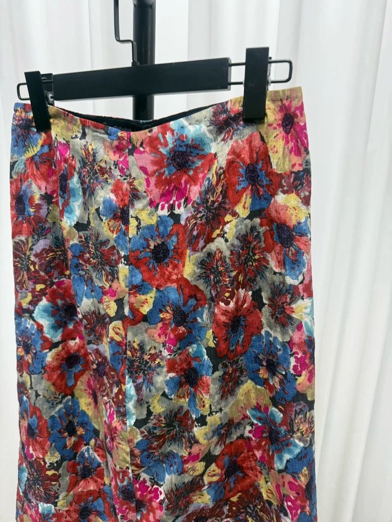 Dries Van Noten DRIES VAN NOTEN Oil painting flower skirt Size 25" / US 0 / IT 36 - 5 Thumbnail