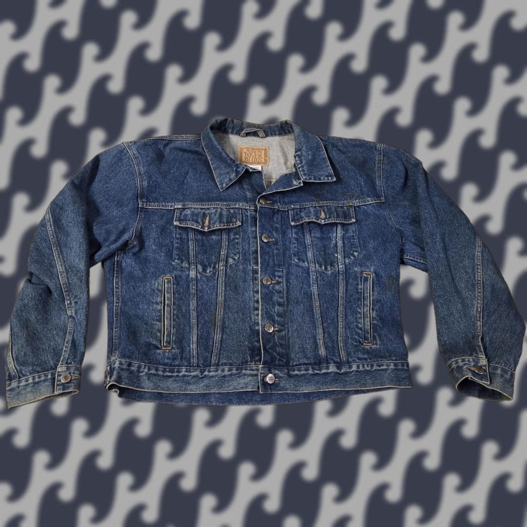 Vintage VINTAGE Canyon River Blues Denim Jacket Mens L Blue Truck­er Classic Style 35433 Size US L / EU 52-54 / 3 - 1 Thumbnail