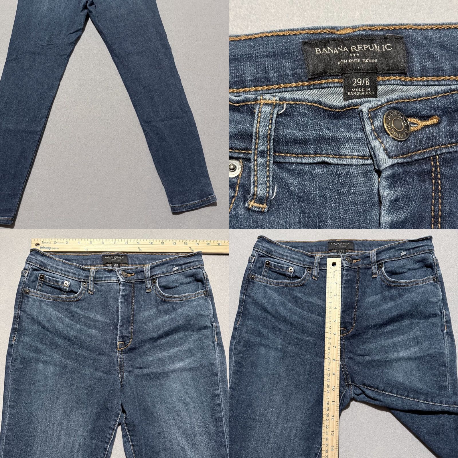 Banana Republic Banana Republic Skinny Jeans Women's Blue Denim Stretch High Rise Zip Fly - 8 Size 30" / US 8 / IT 44 - 8 Thumbnail