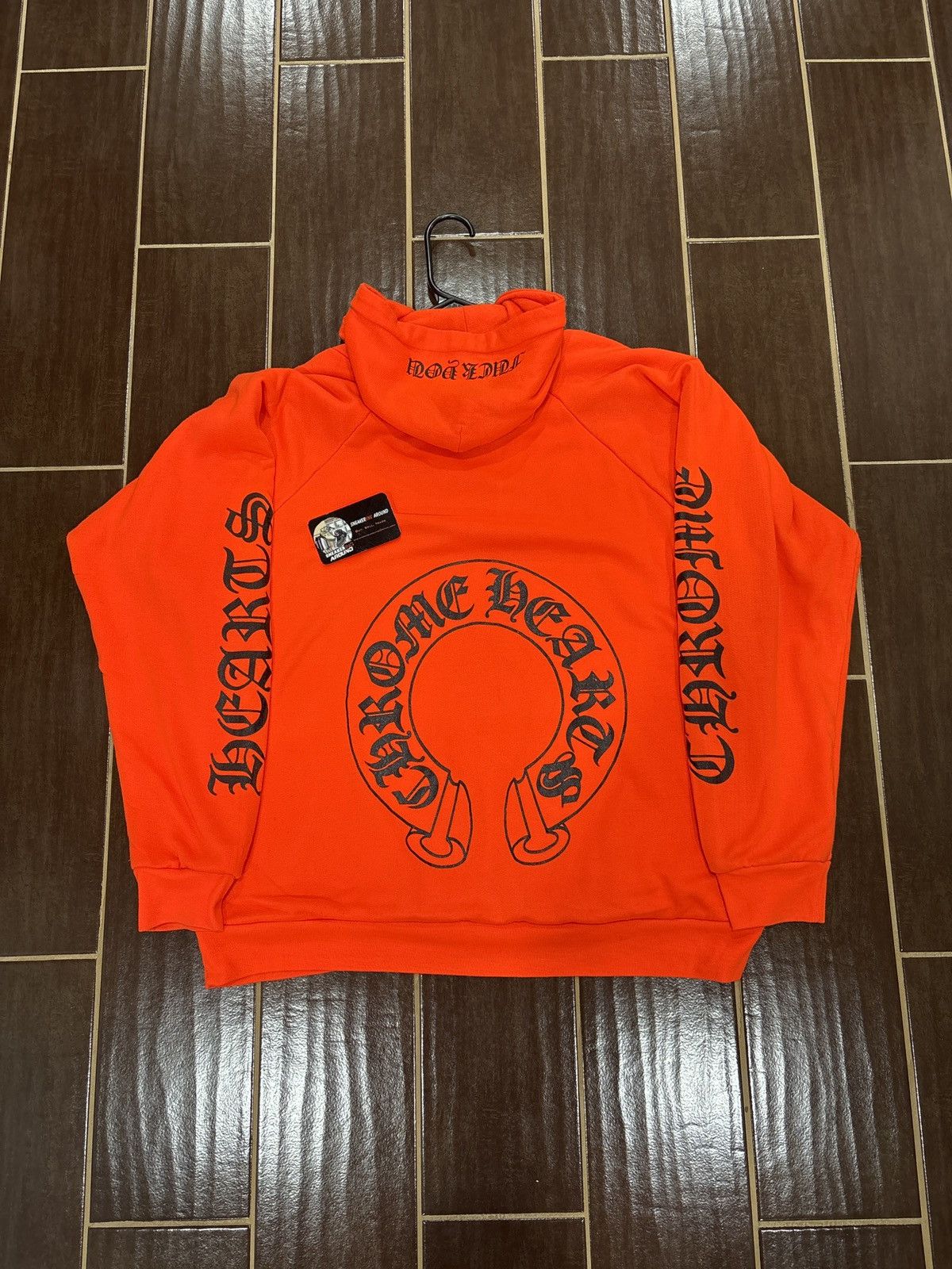 THERMAL Vintage Chrome Hearts Horseshoe FU Hoodie Orange M