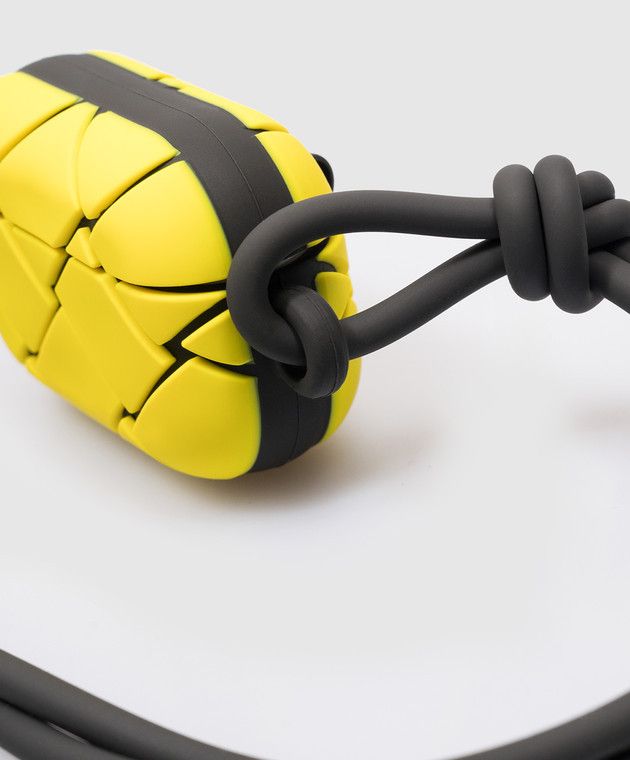 Bottega Veneta o1w1db10525 Size: OS / AirPods Pro Case in Black/Yellow Size ONE SIZE - 3 Thumbnail