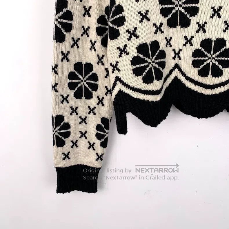 Dior Dior Colour-blocked floral inlaid wool round-neck lace lon Size XS / US 0-2 / IT 36-38 - 4 Thumbnail