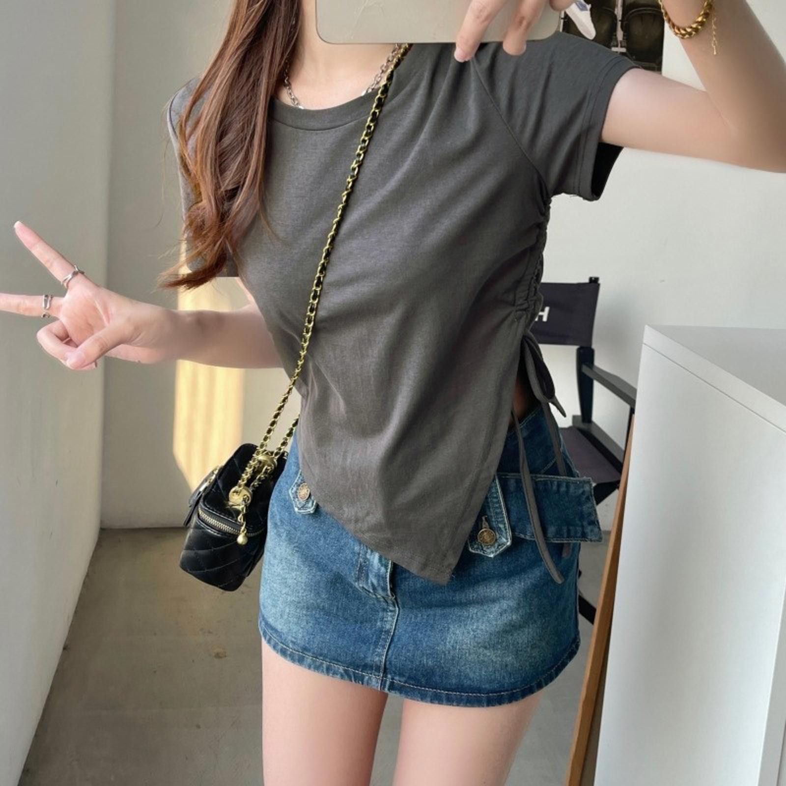 The Unbranded Brand Korean Fashion Y2K T-shirt Women Summer Size US M / EU 48-50 / 2 - 3 Thumbnail