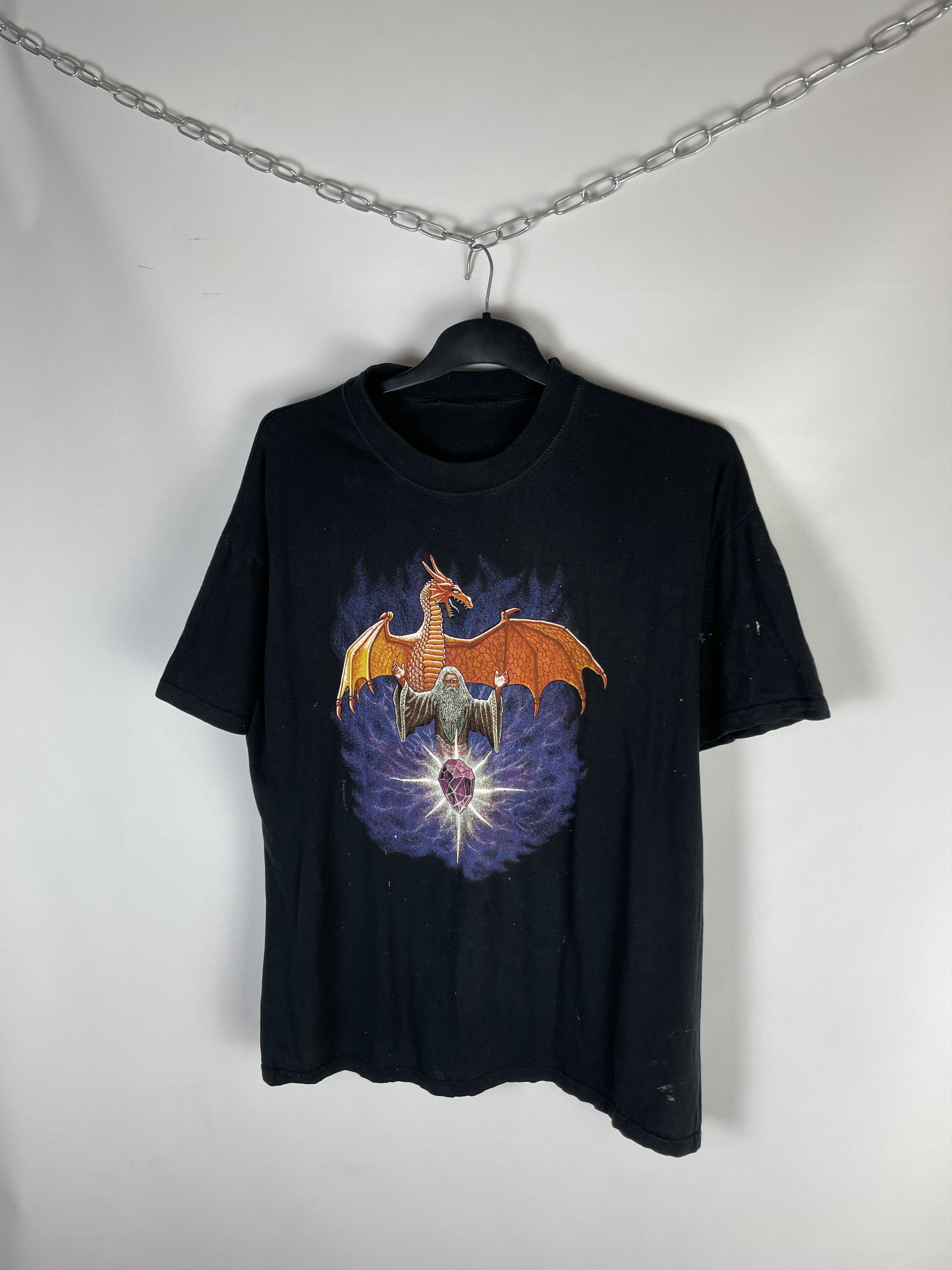 Vintage Land Of The Dragon Hewlin 90s Graphic Print T Shirt Size US XL / EU 56 / 4 - 2 Thumbnail